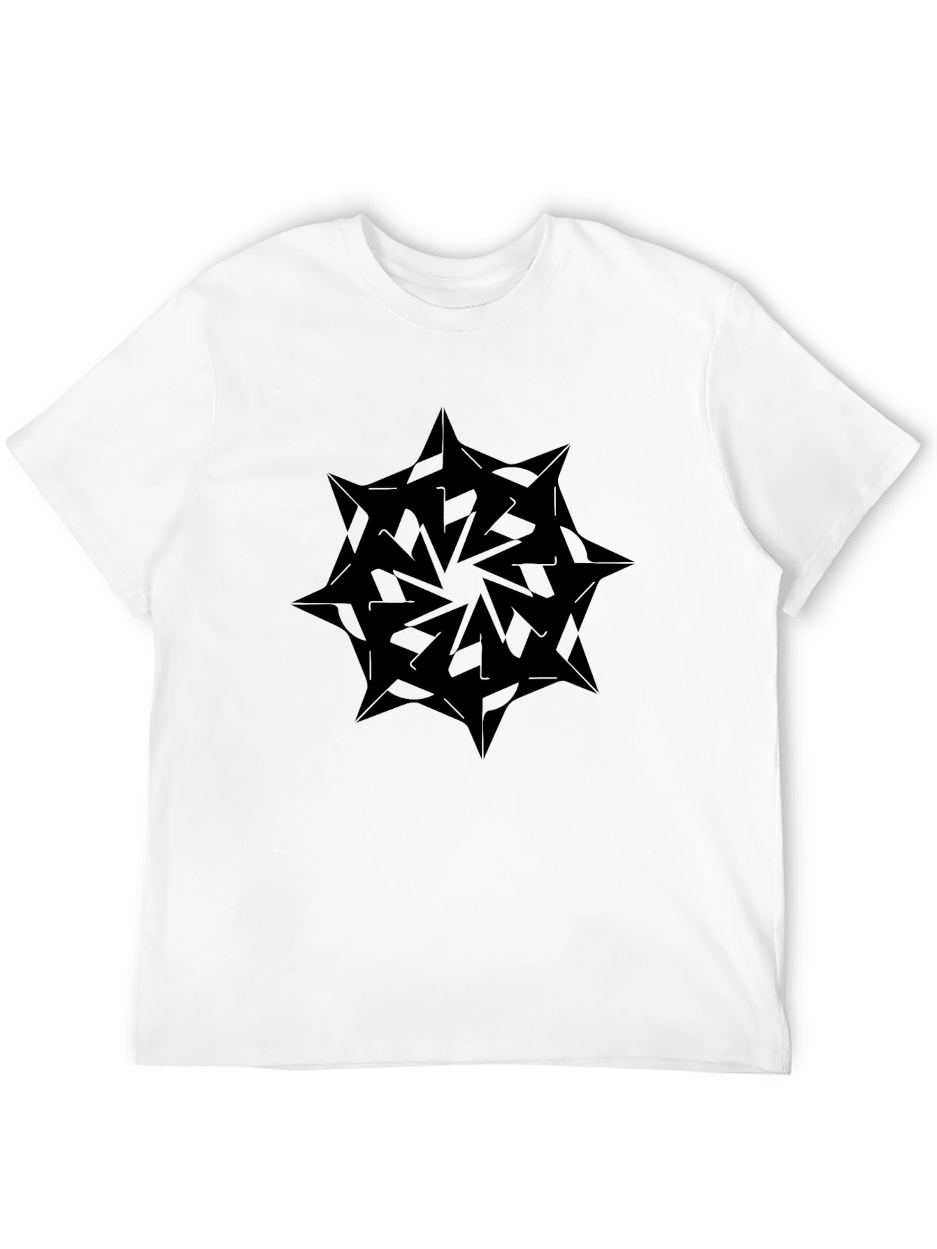 Geometric Starburst Graphic Black T-Shirt