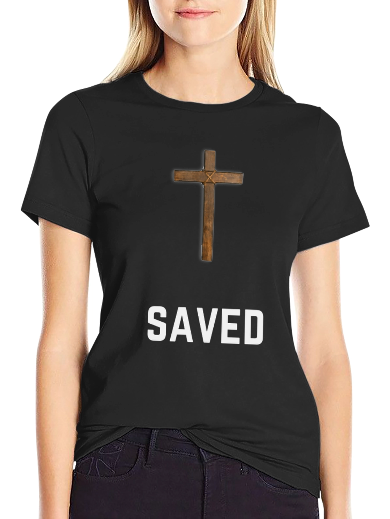 Saved Cross Graphic T-Shirt - Mens Black Tee