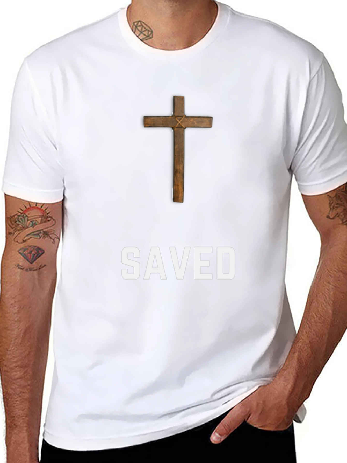Saved Cross Graphic T-Shirt - Mens Black Tee
