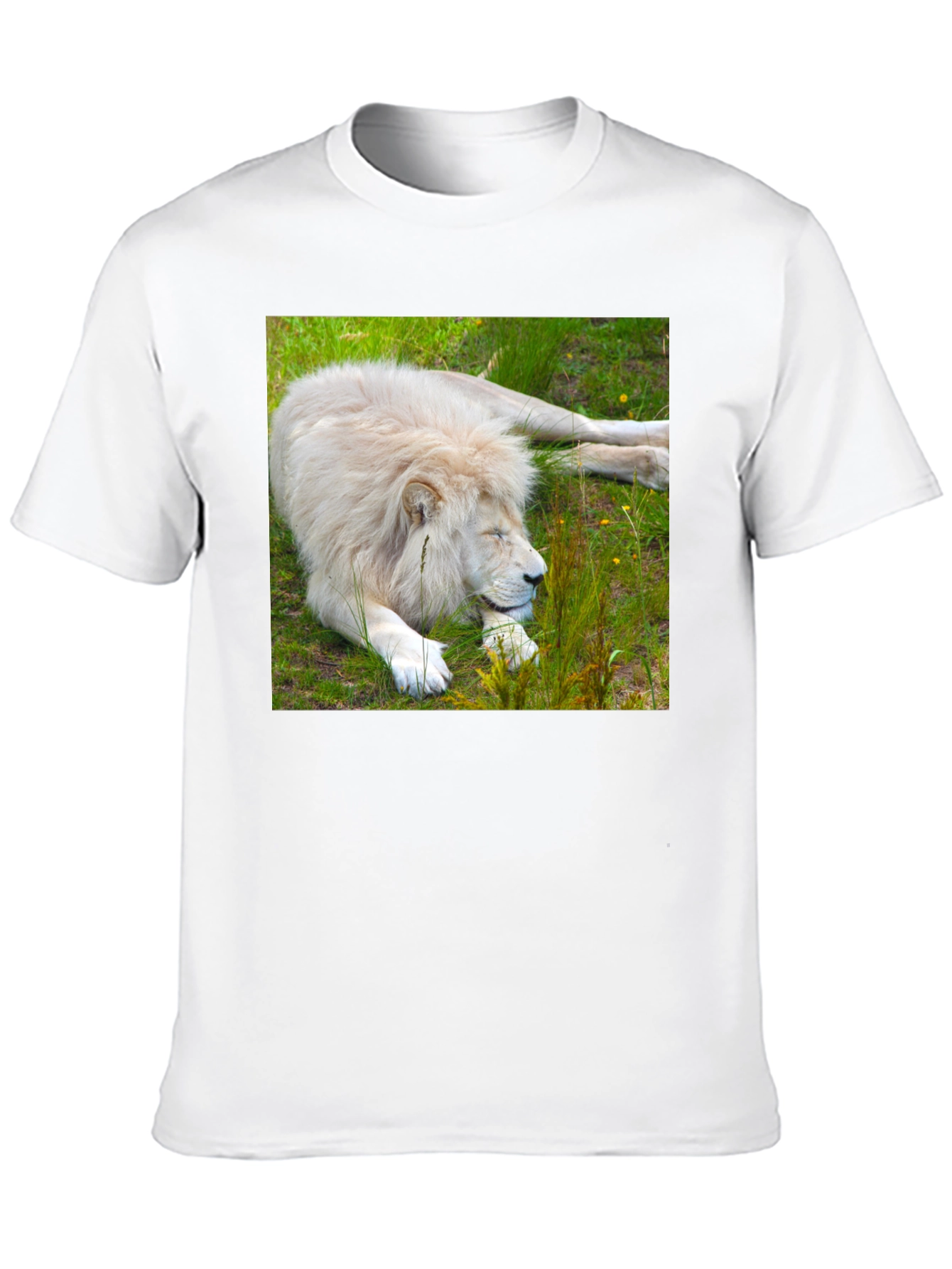 White Lion Graphic T-Shirt - Unique Animal Tee
