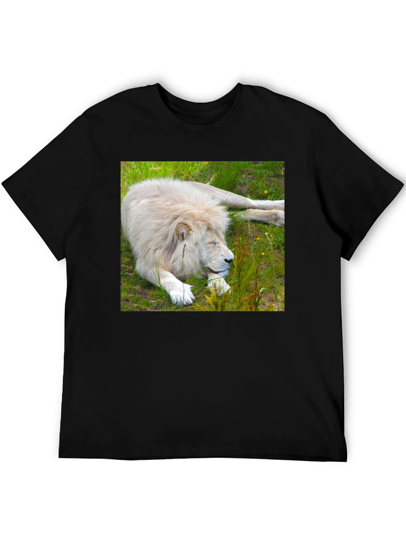 White Lion Graphic T-Shirt - Unique Animal Tee