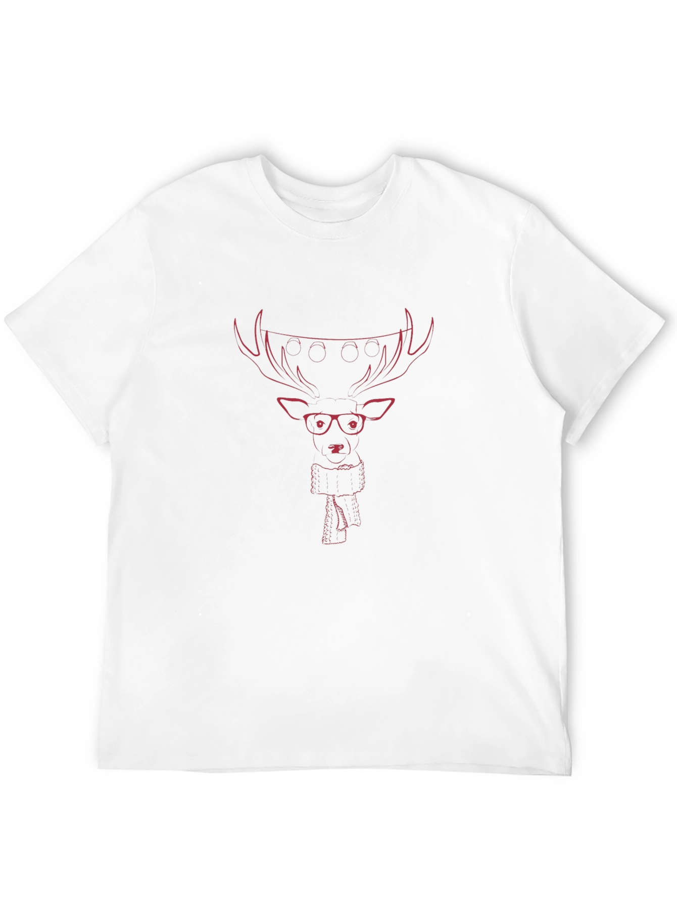 Mens Black T-Shirt with Reindeer Graphic