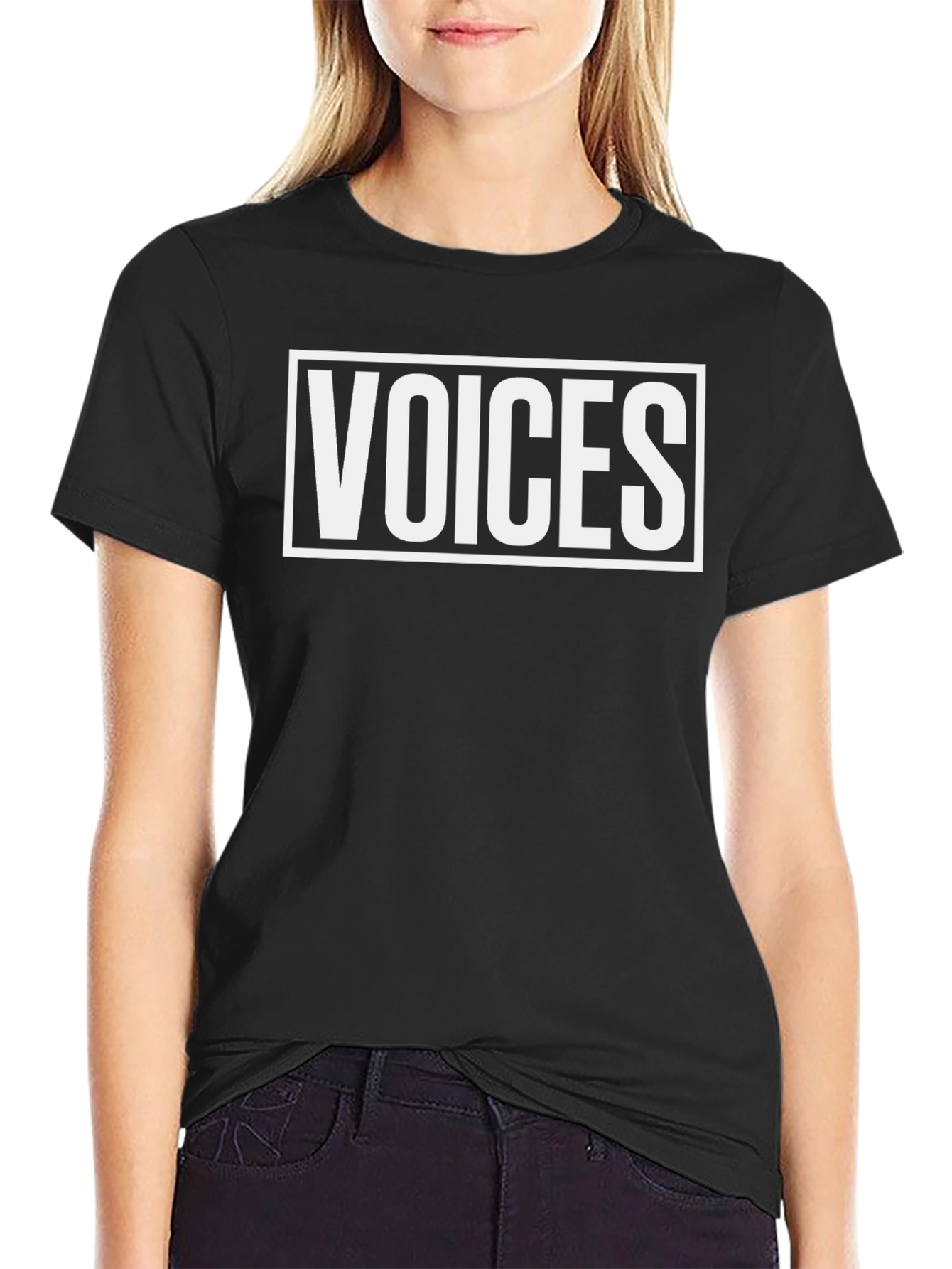 Voices Graphic Tee - Black Casual T-Shirt