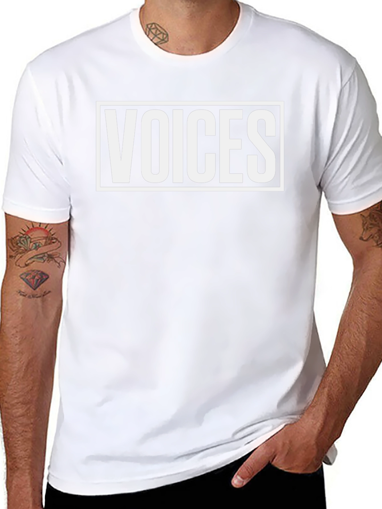 Voices Graphic Tee - Black Casual T-Shirt