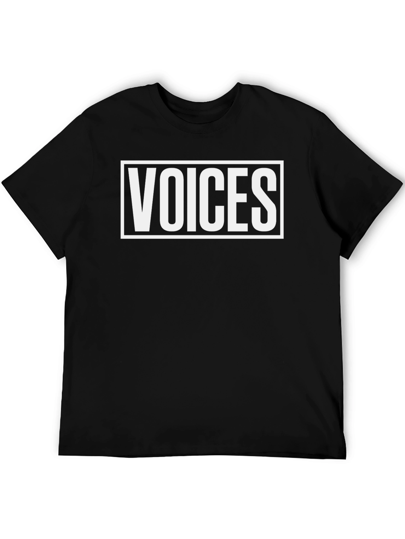 Voices Graphic Tee - Black Casual T-Shirt