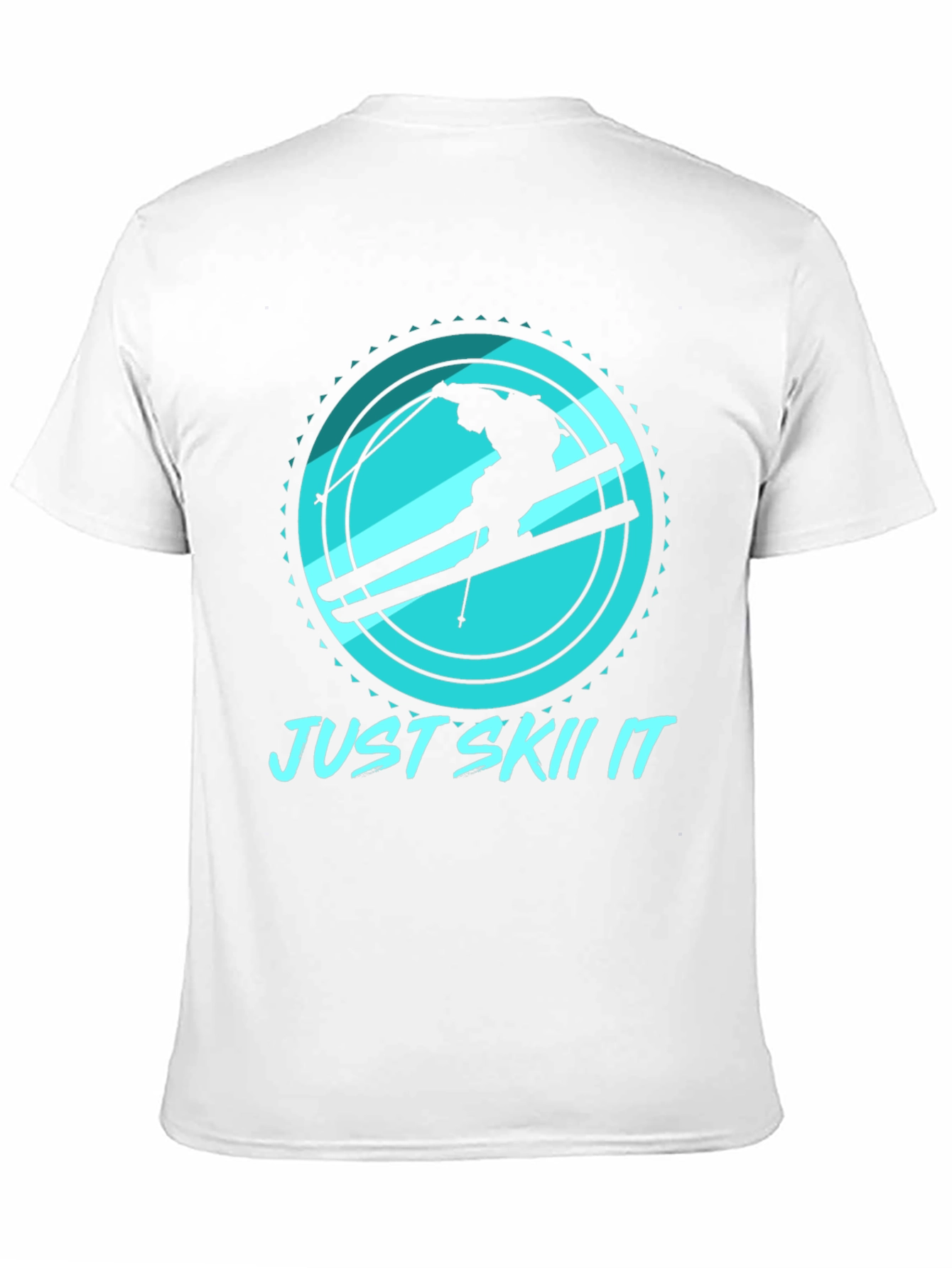Just Skii It Black Tee - Skiing Silhouette Design