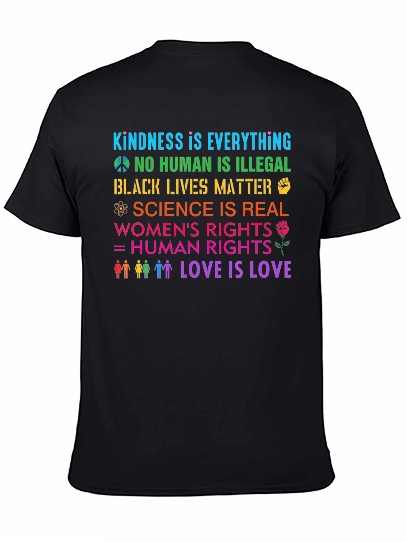 Equality & Kindness Graphic T-Shirt - Black