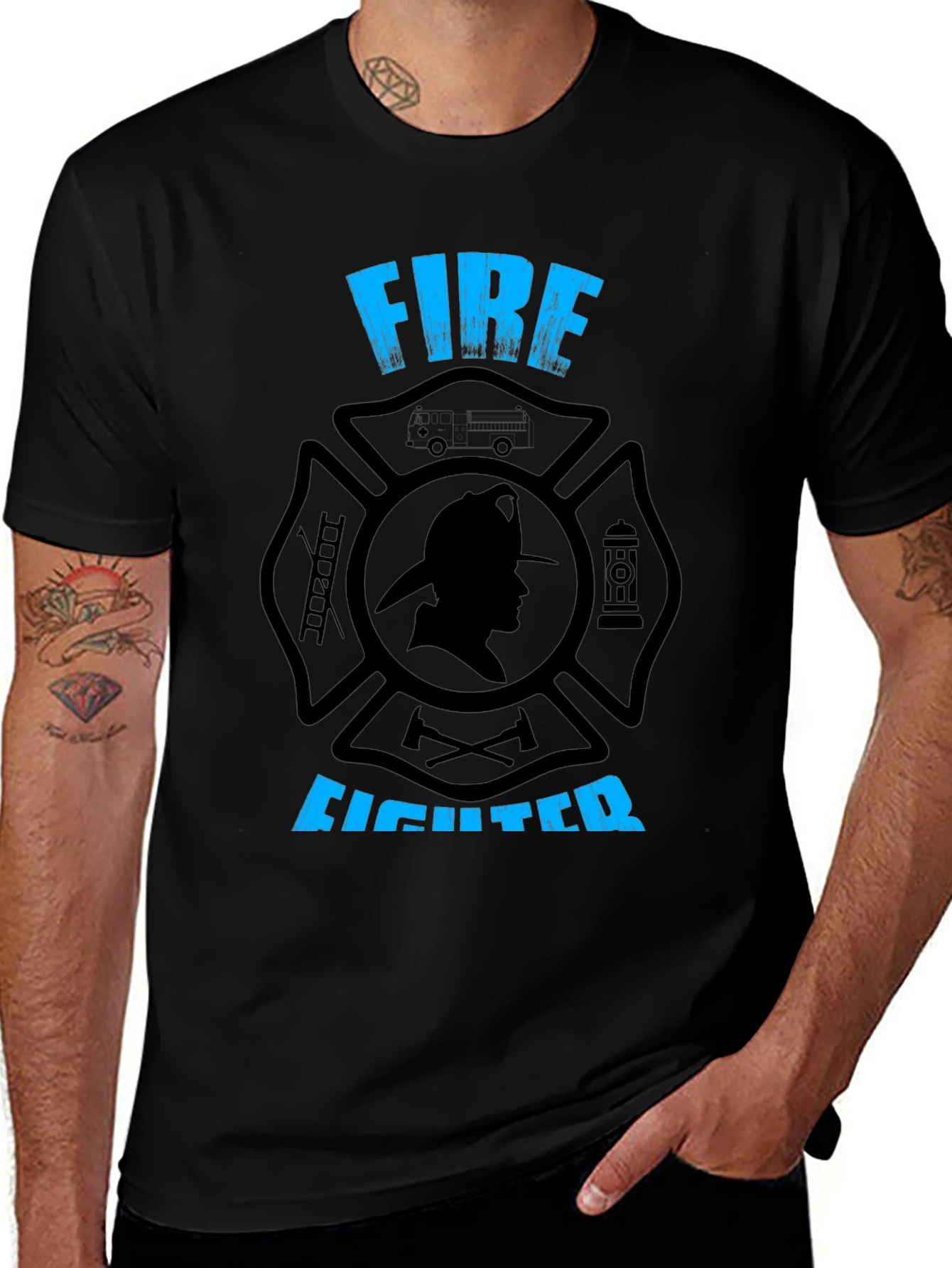 Firefighter T-Shirt - Maltase Cross Graphic Tee