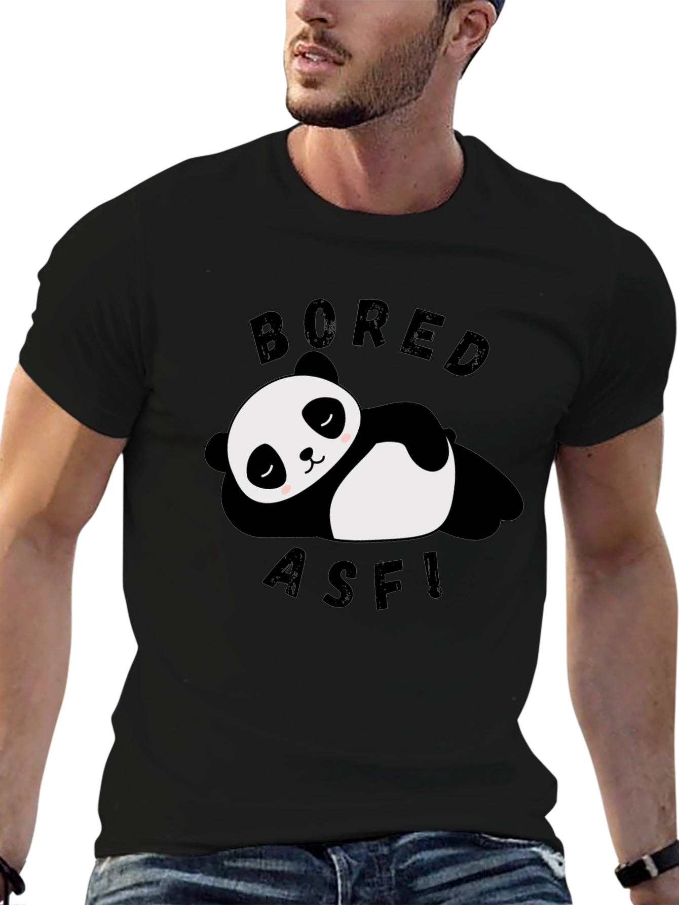 Bored Panda Graphic Tee - Black Cotton T-Shirt