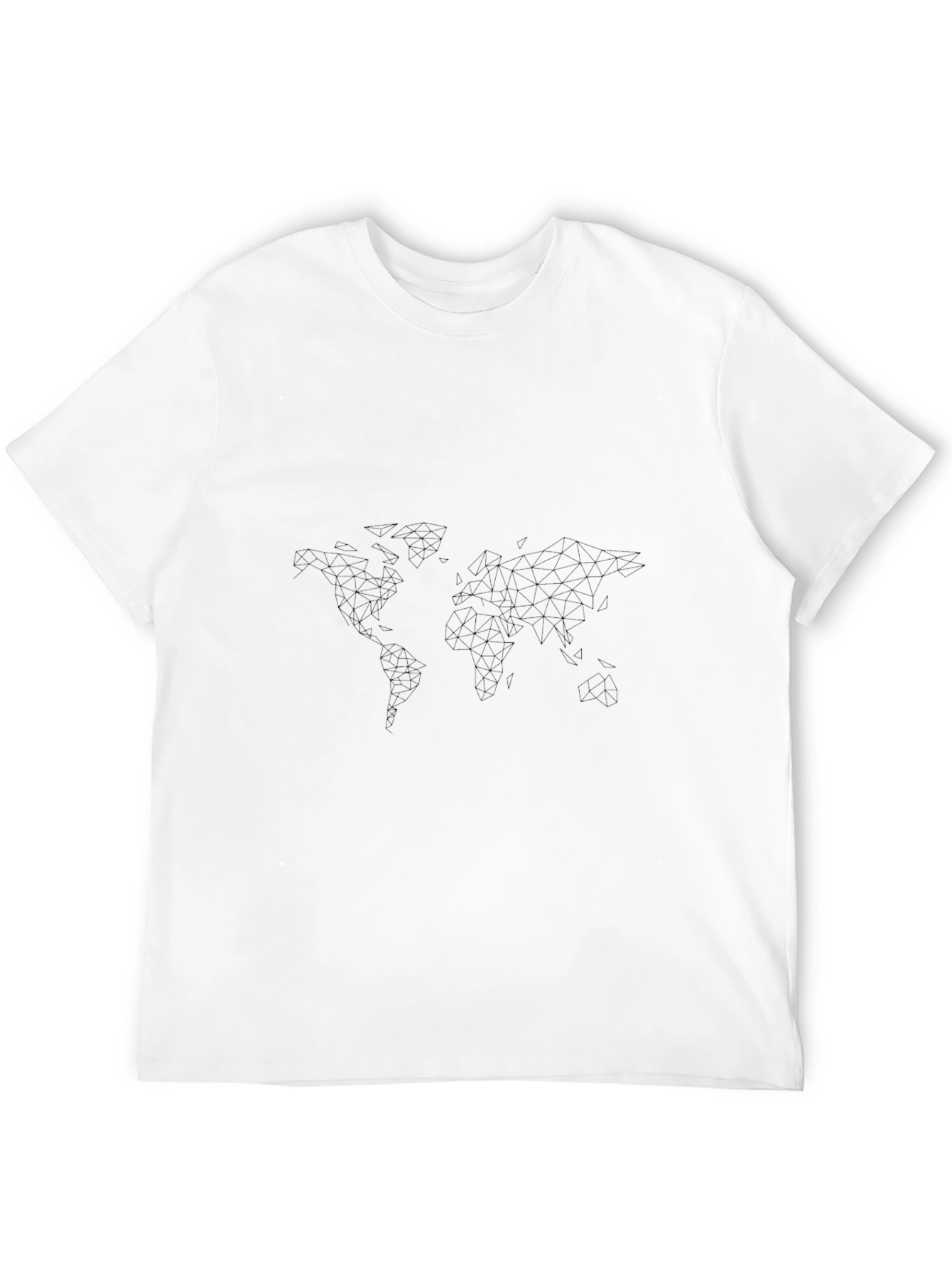 Geometric World Map Black T-Shirt