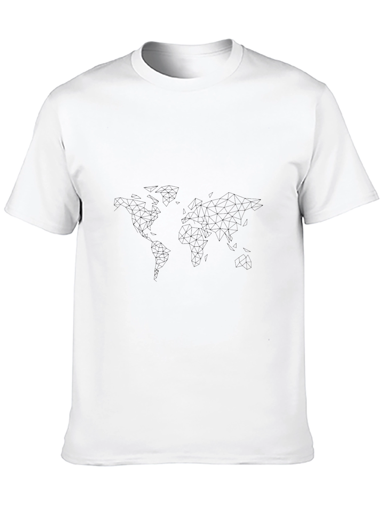 Geometric World Map Black T-Shirt