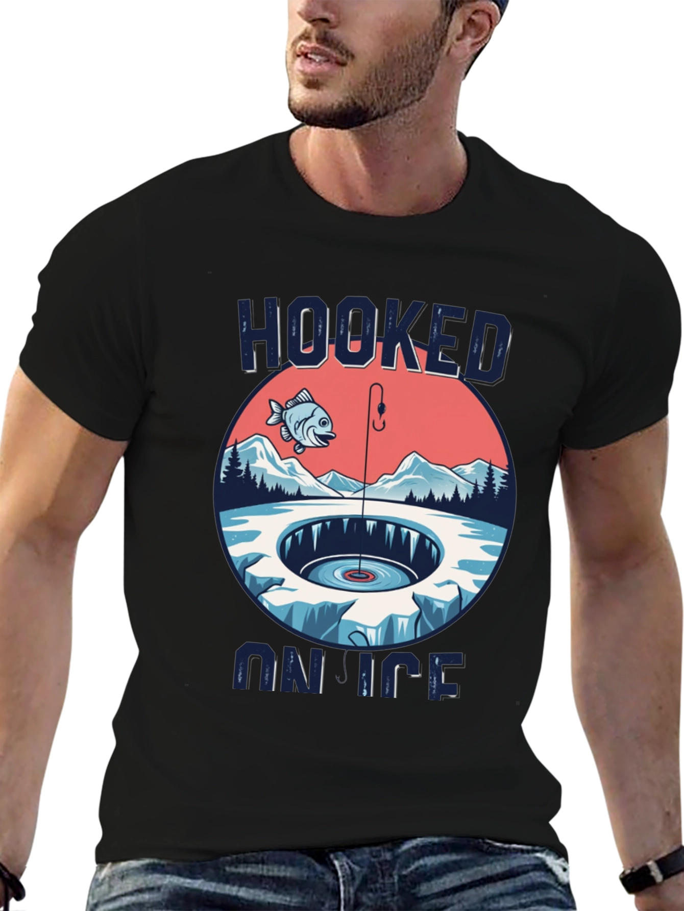 Hooked on Ice Fishing Graphic Tee