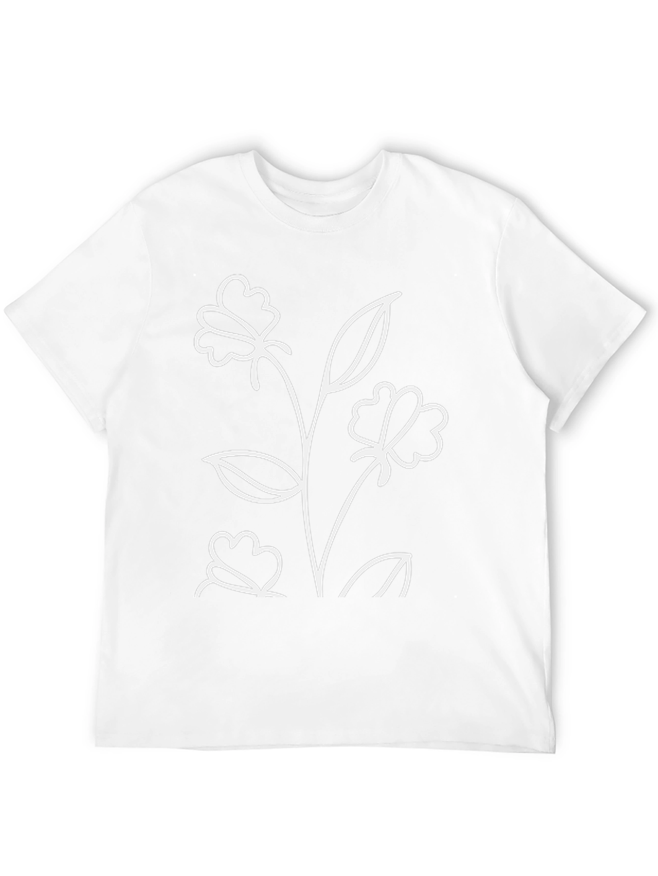 Minimalist Flower Graphic Black T-Shirt