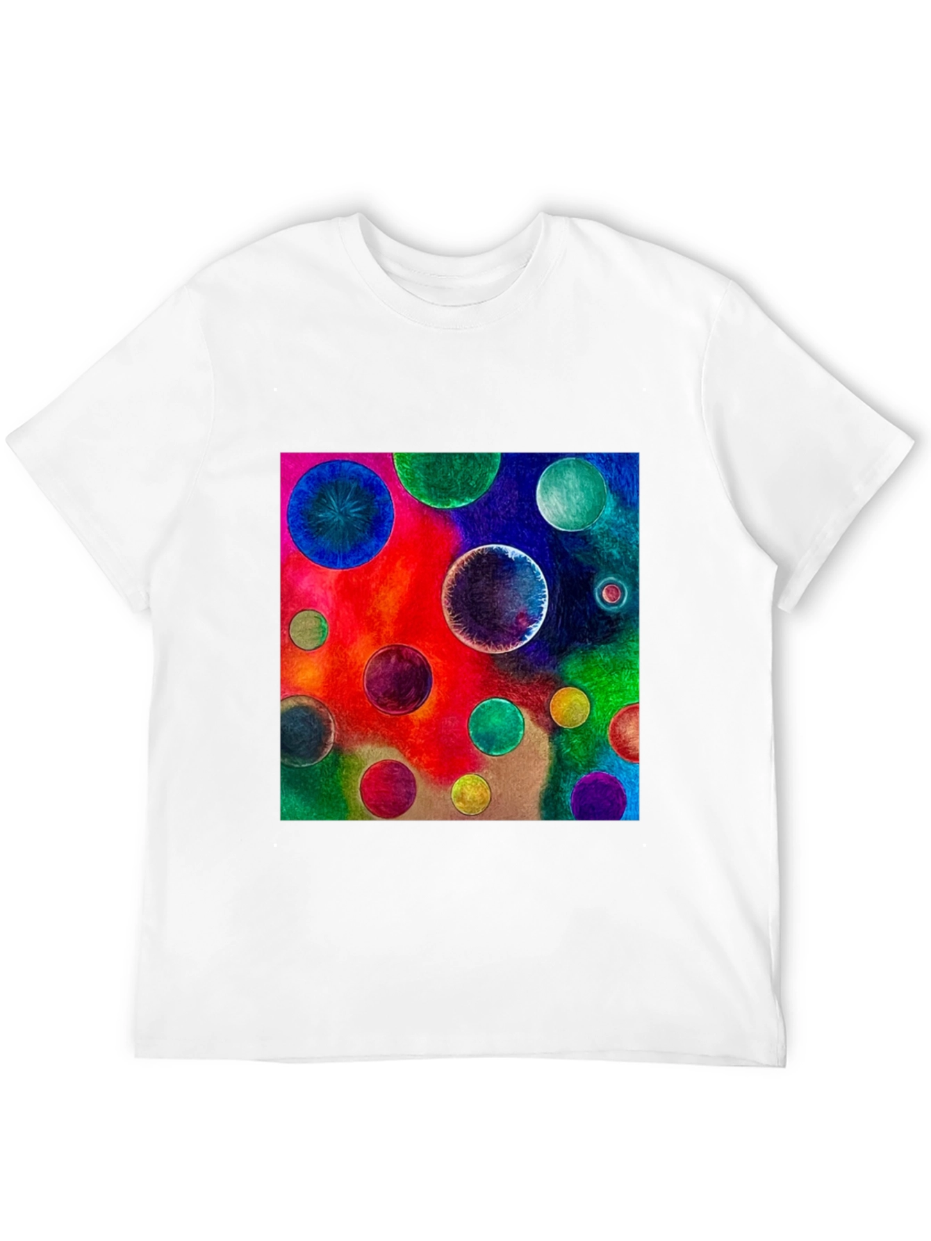 Abstract Art Circles Graphic Tee - Black