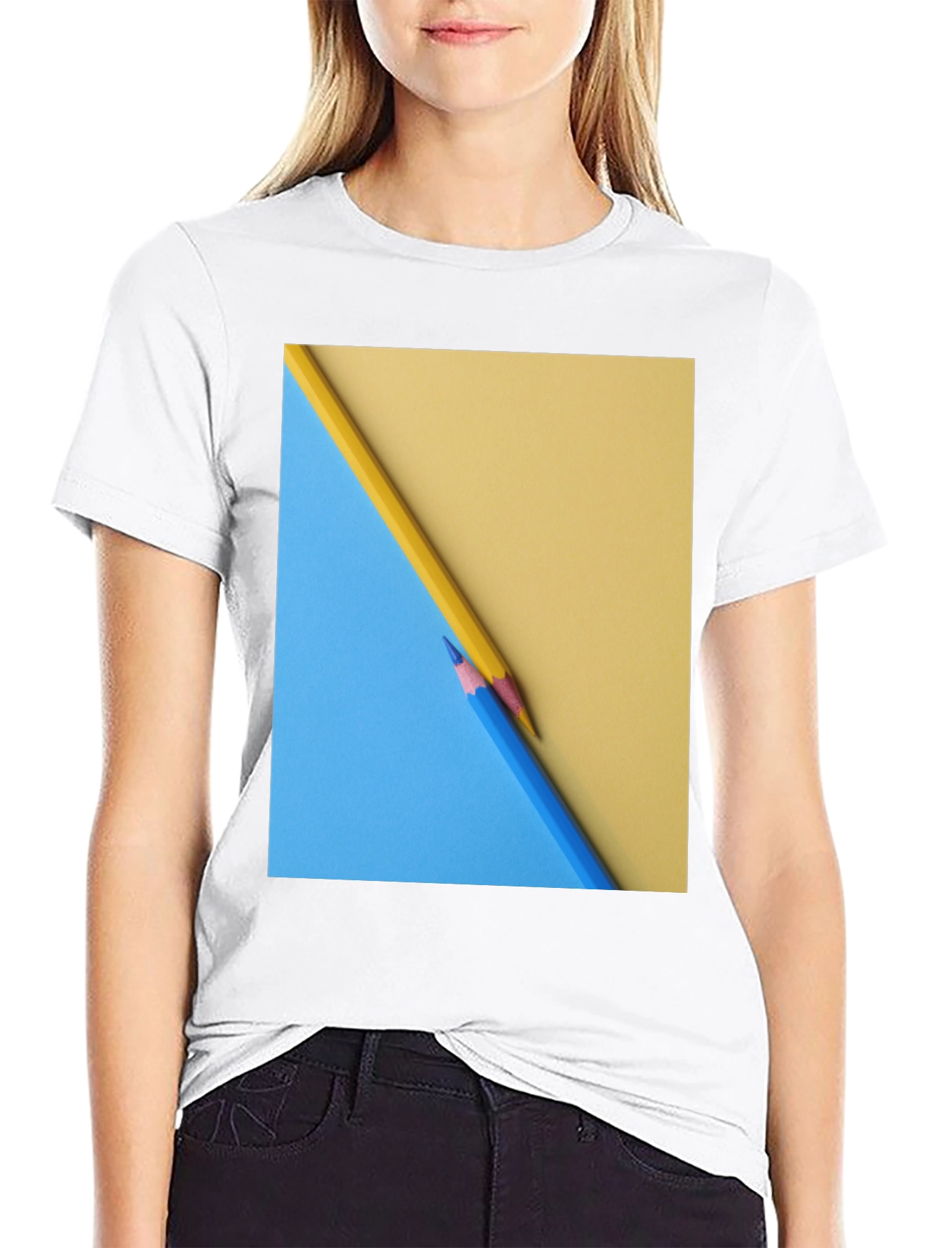 Pencil Art Graphic Tee - Modern Design