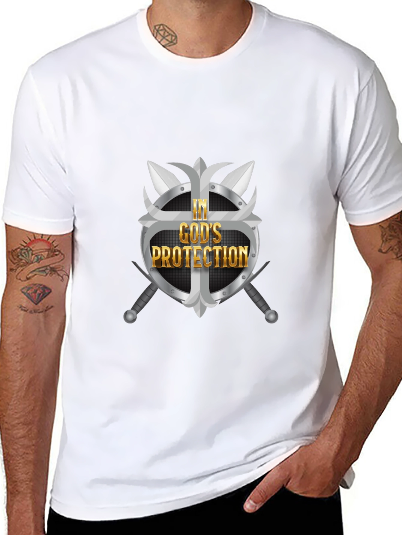 In Gods Protection Graphic Tee - Black