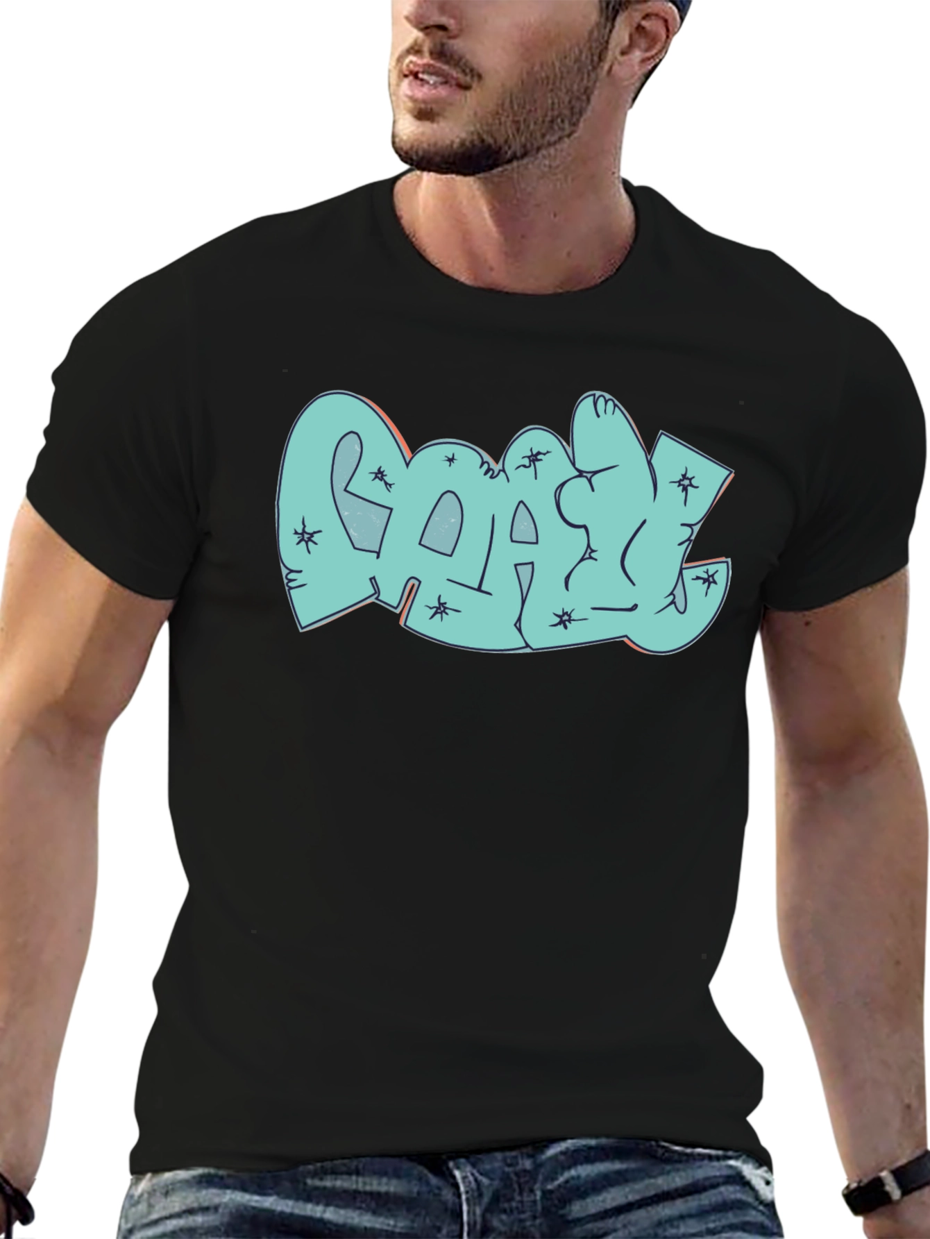 Cool Graphic Print Black T-Shirt