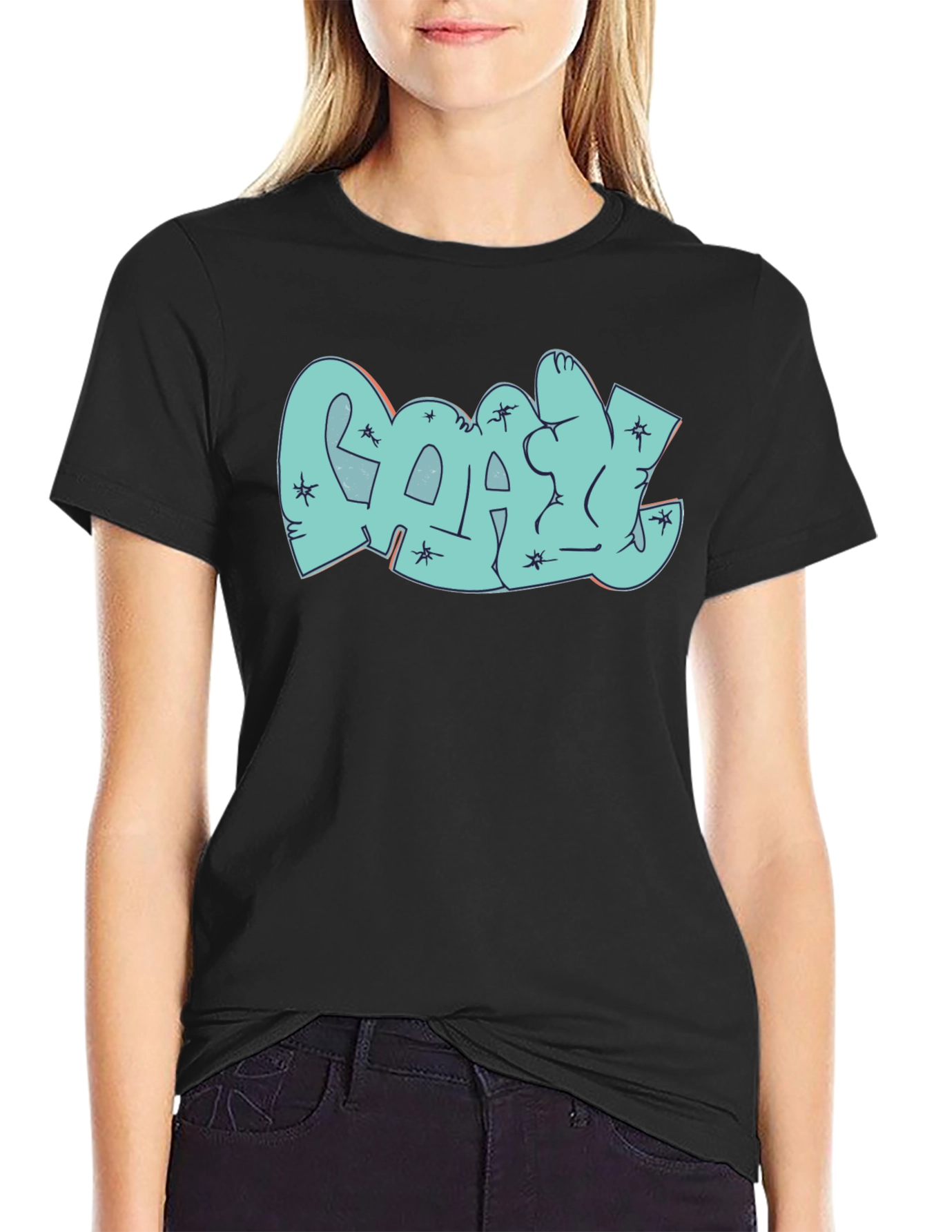 Cool Graphic Print Black T-Shirt