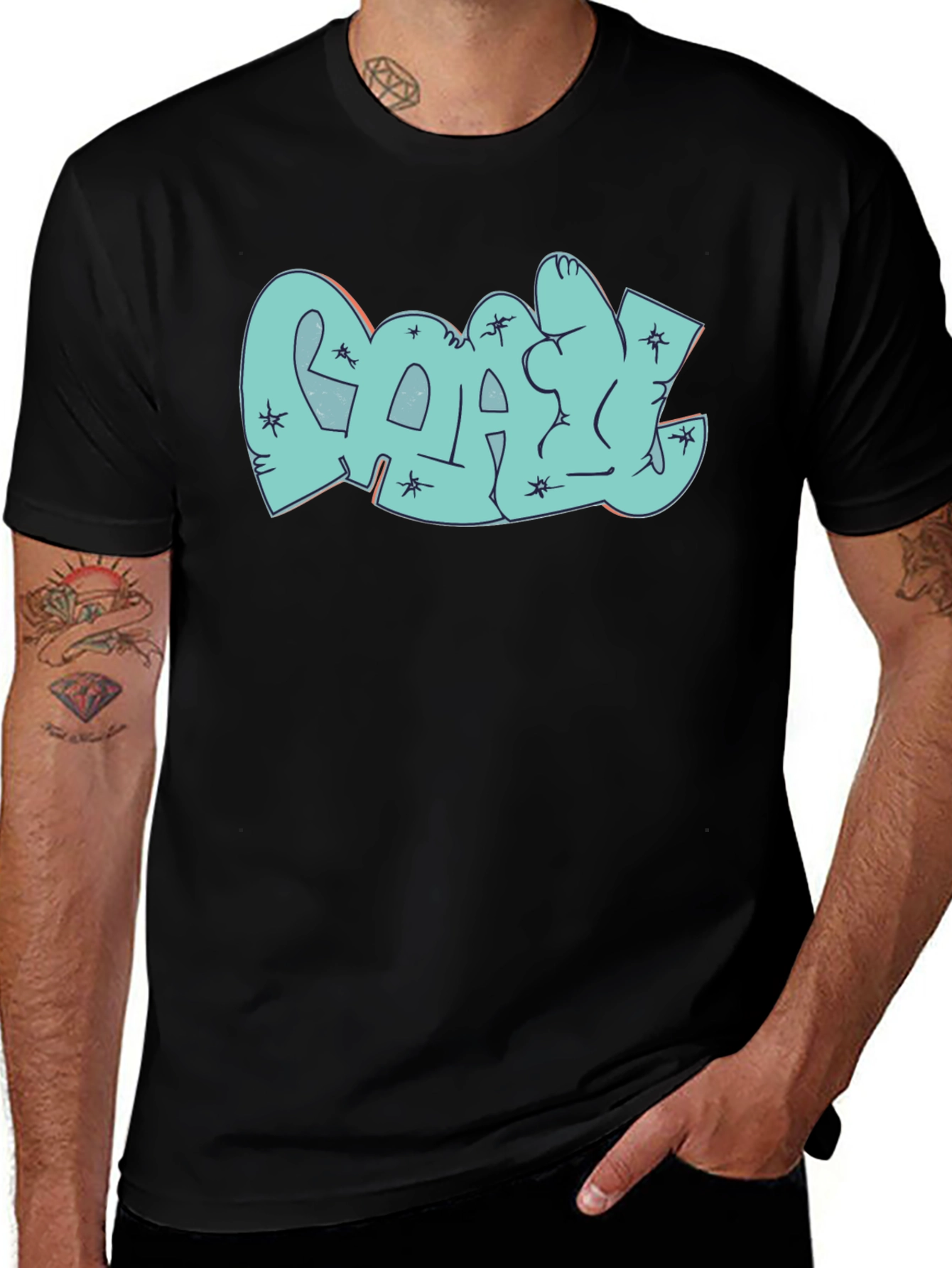 Cool Graphic Print Black T-Shirt
