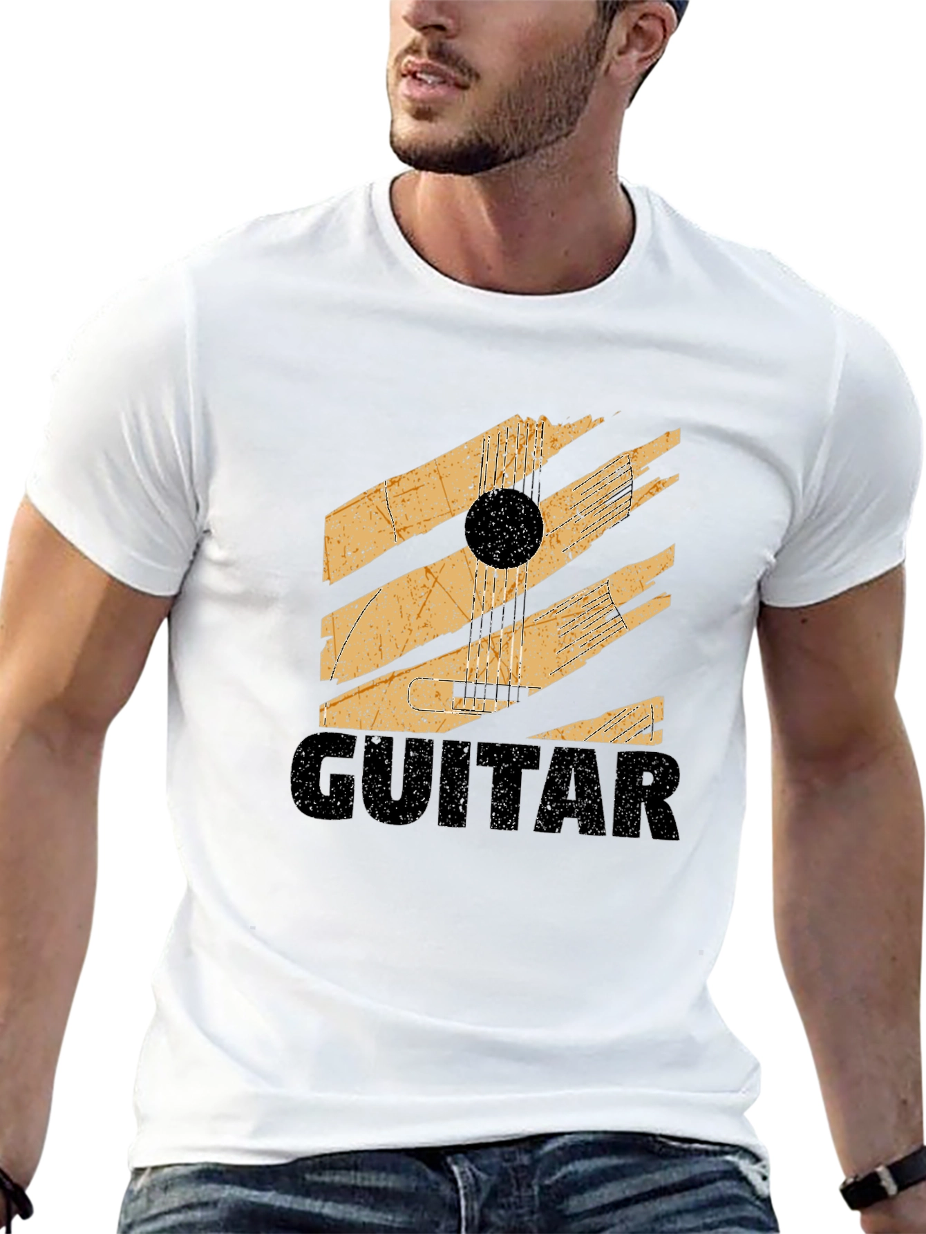 Guitar Graphic T-Shirt - Grunge Style Music Tee