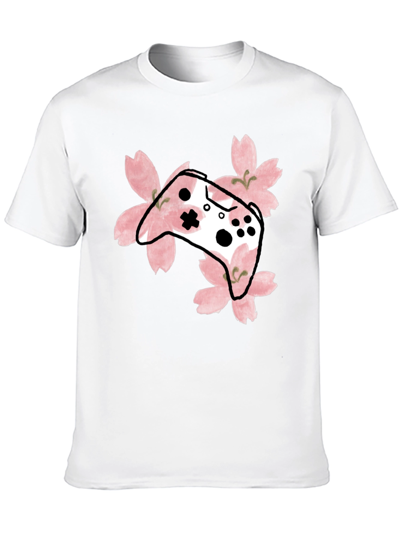 Sakura Gaming T-Shirt - Floral Controller Design