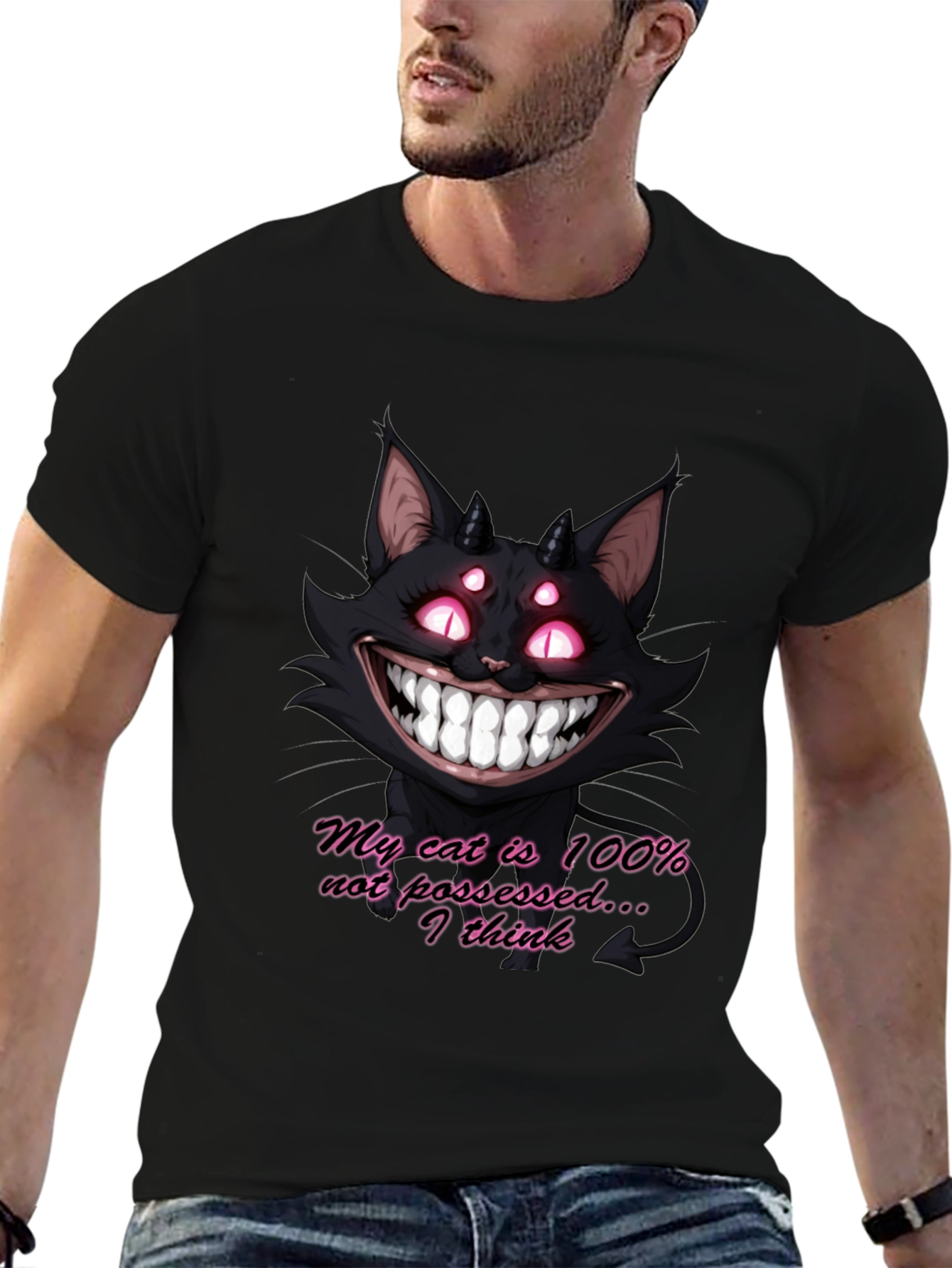 My Cat Is 100% Not Possessed Graphic T-Shirt