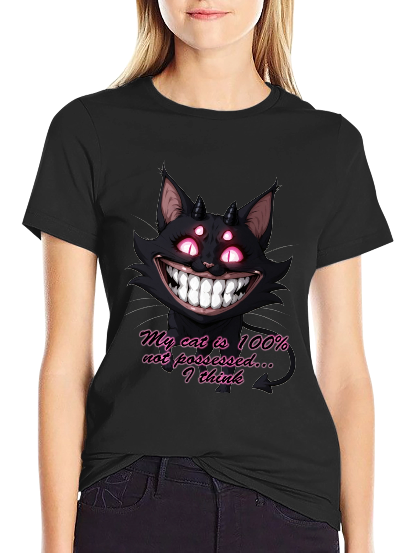 My Cat Is 100% Not Possessed Graphic T-Shirt