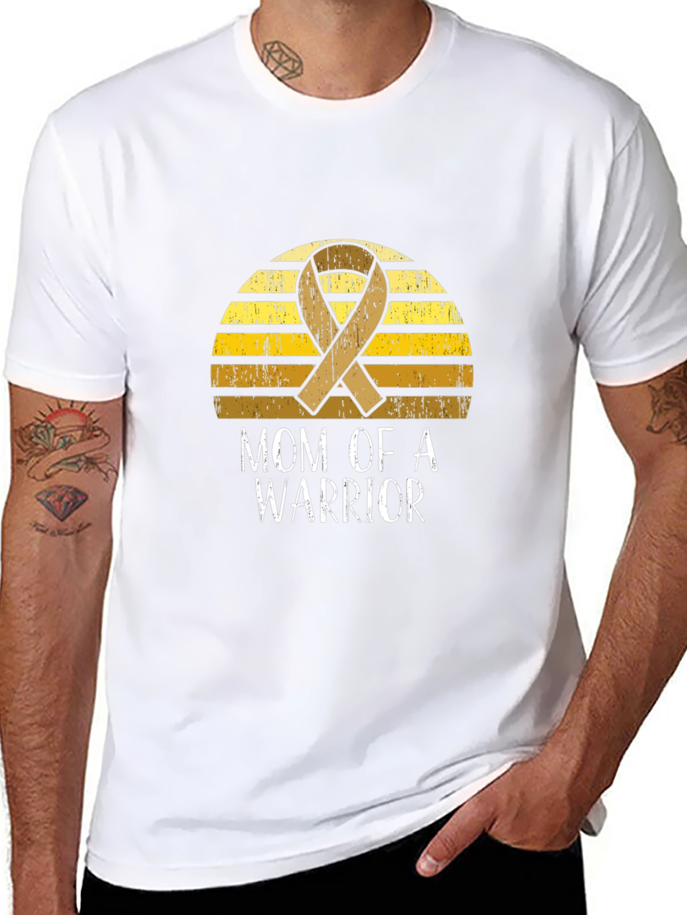 Mom of a Warrior Awareness Ribbon Graphic T-Shirt