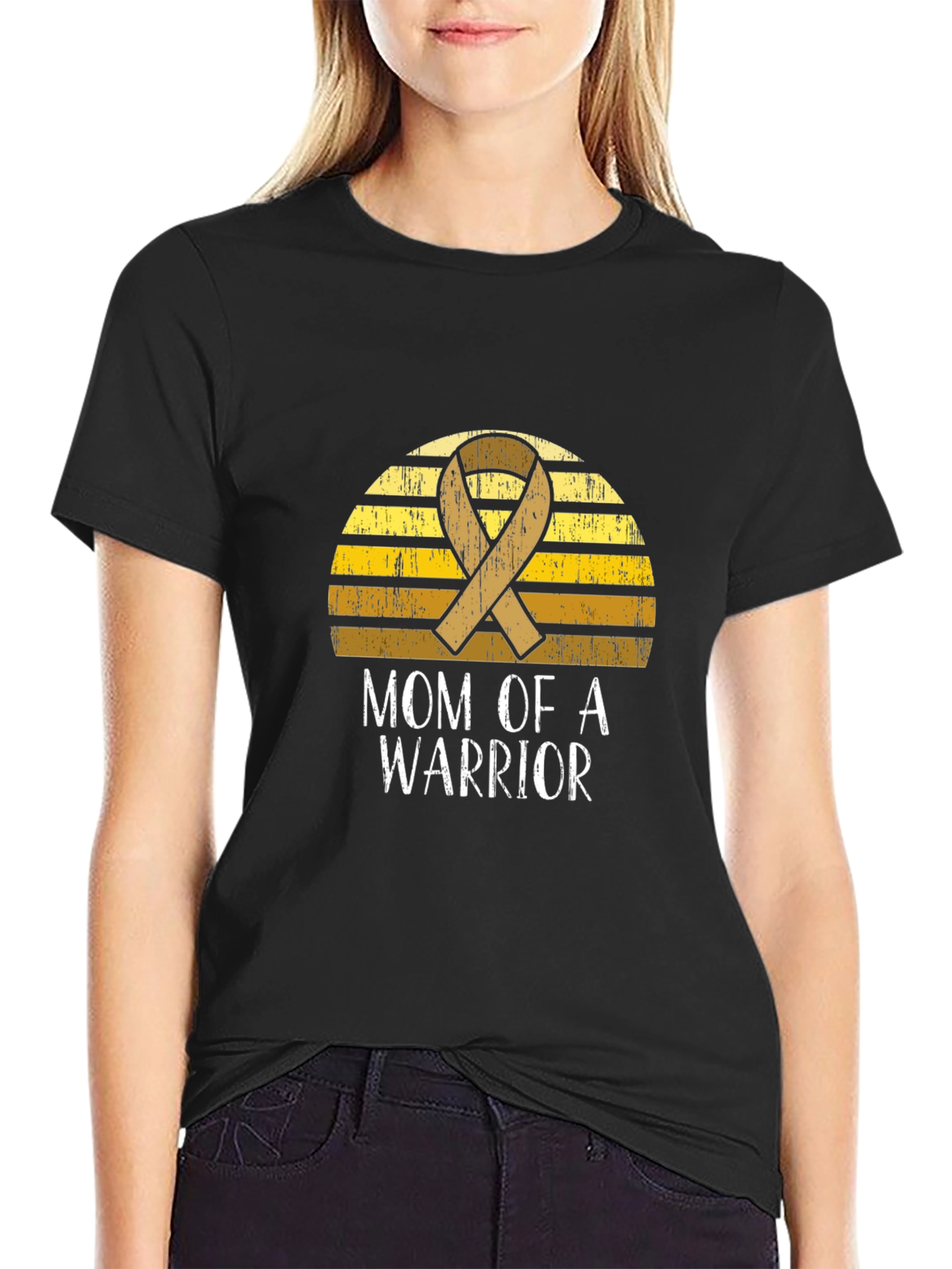 Mom of a Warrior Awareness Ribbon Graphic T-Shirt