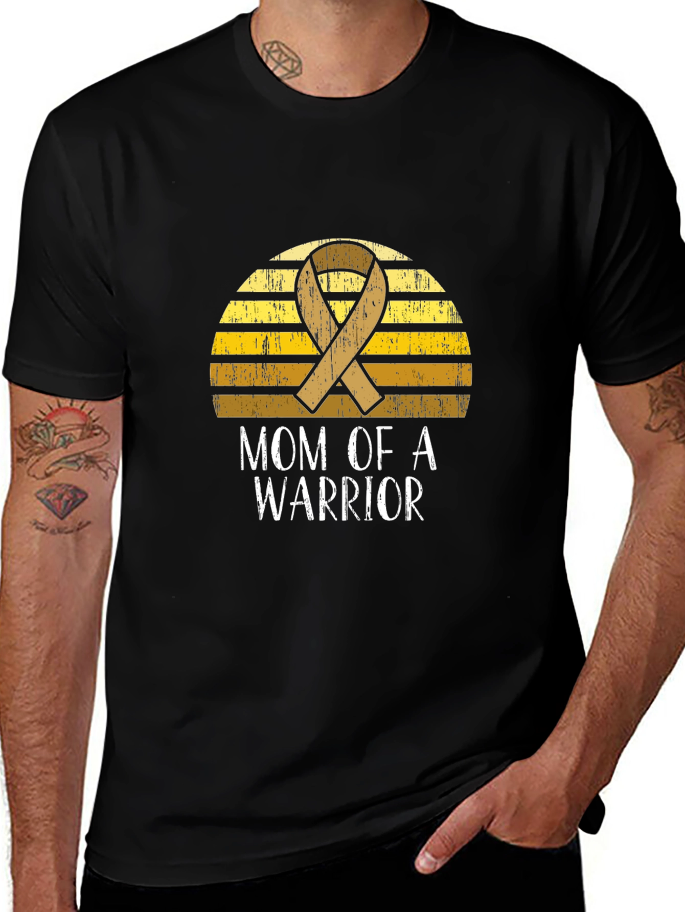 Mom of a Warrior Awareness Ribbon Graphic T-Shirt