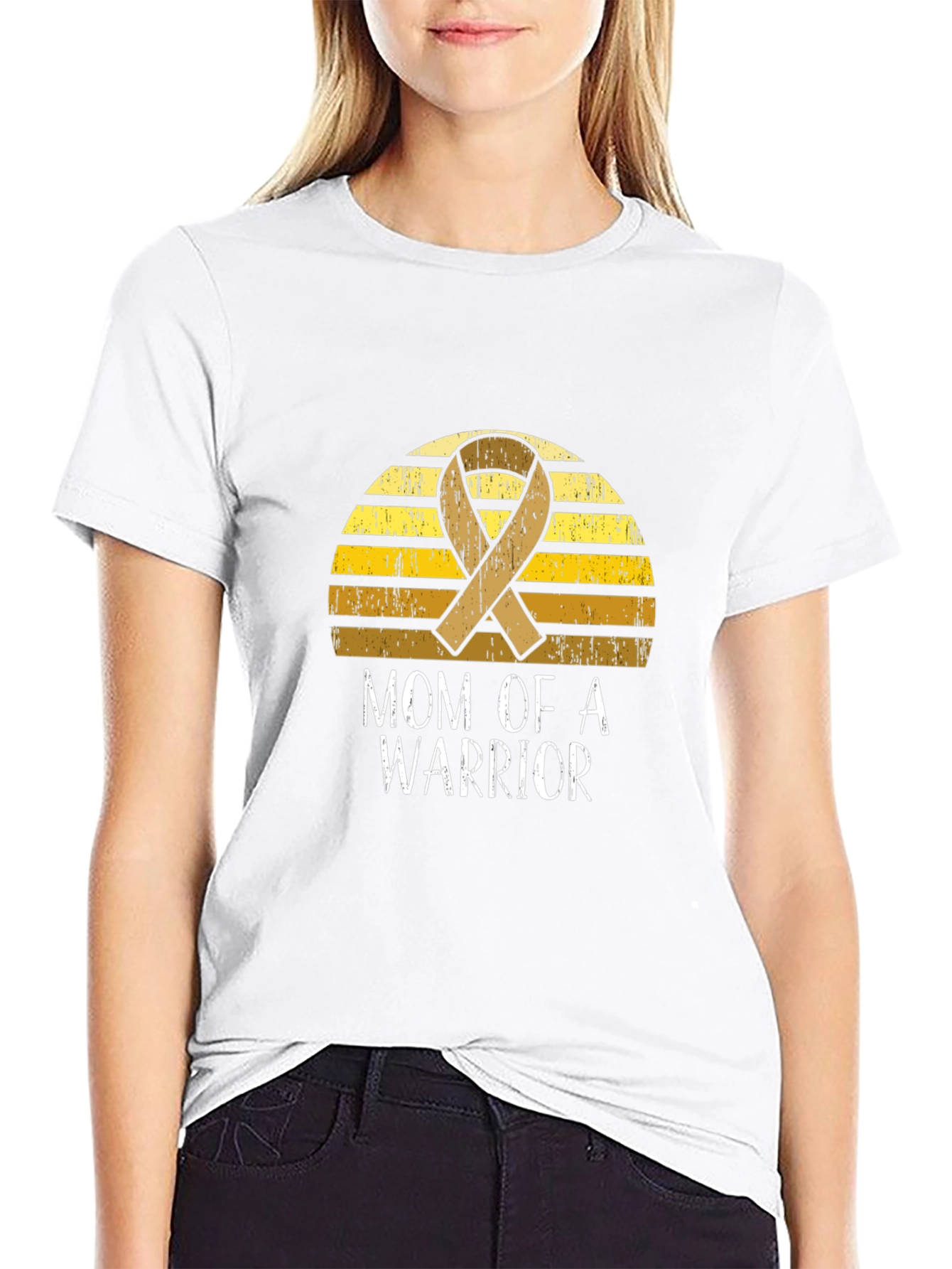 Mom of a Warrior Awareness Ribbon Graphic T-Shirt