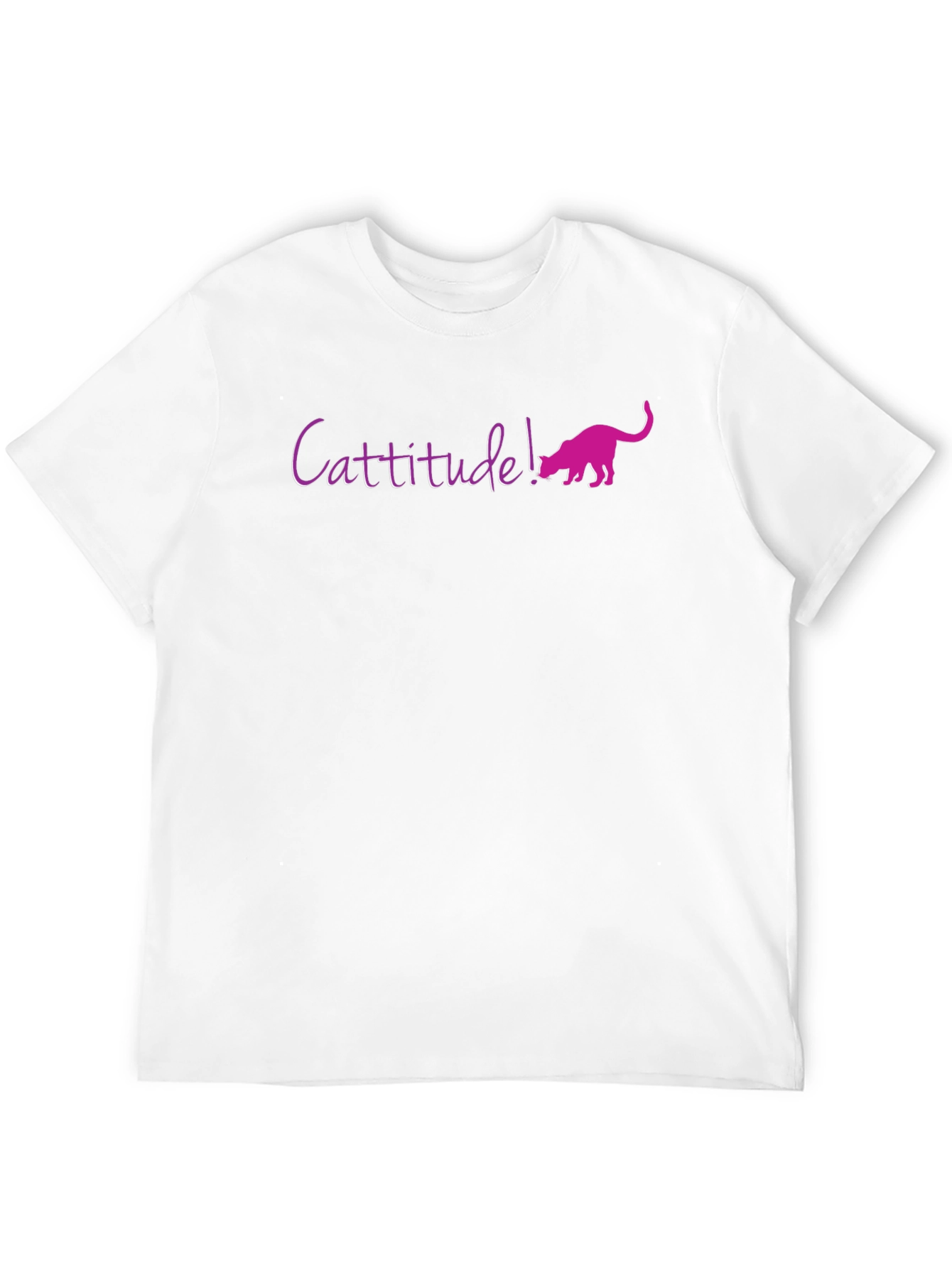 Cattitude Black Cotton Blend Graphic Tee