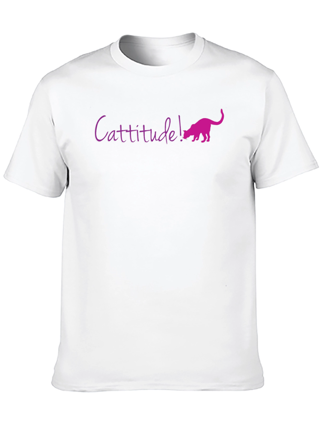 Cattitude Black Cotton Blend Graphic Tee