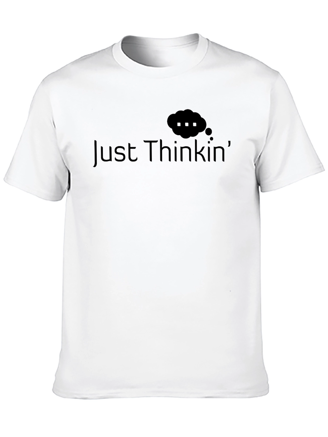 Just Thinkin Black Cotton Graphic Tee