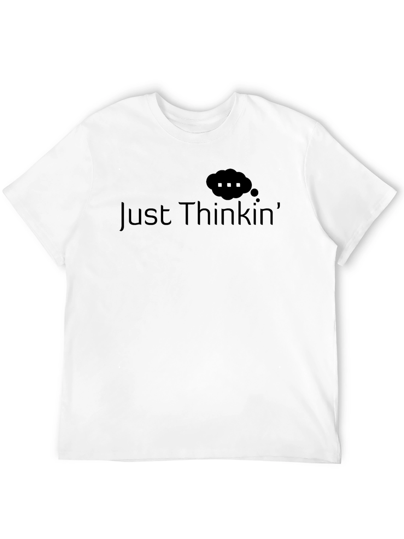 Just Thinkin Black Cotton Graphic Tee
