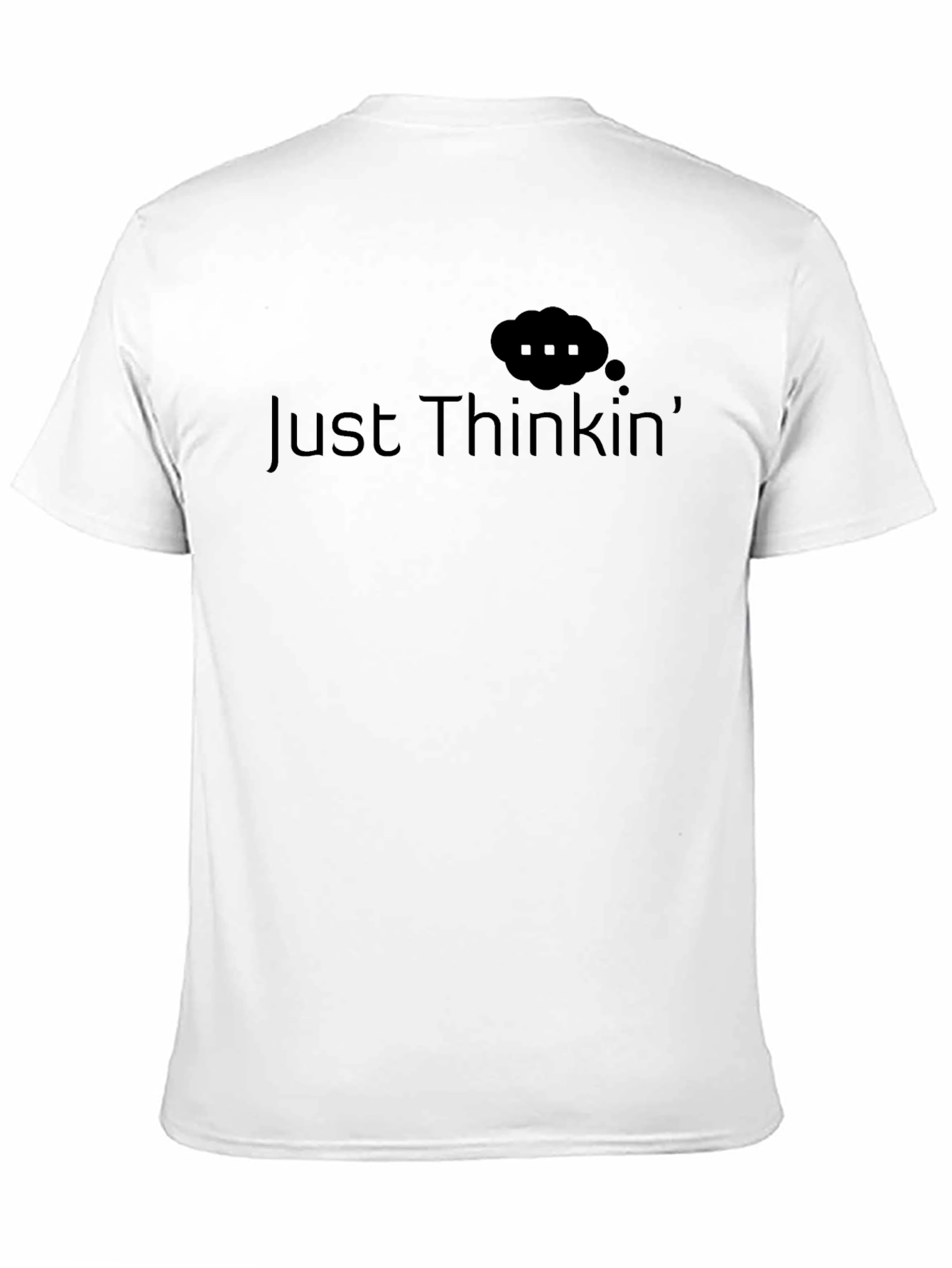 Just Thinkin Black Cotton Graphic Tee