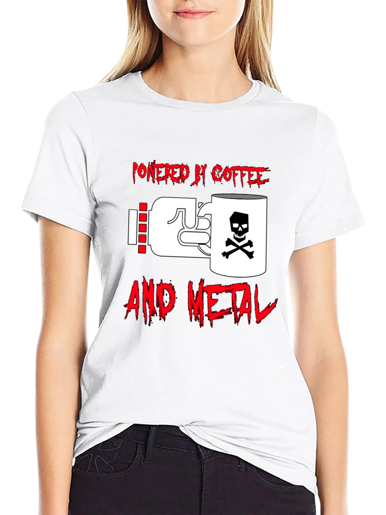 Powered By Coffee And Metal Graphic Tee