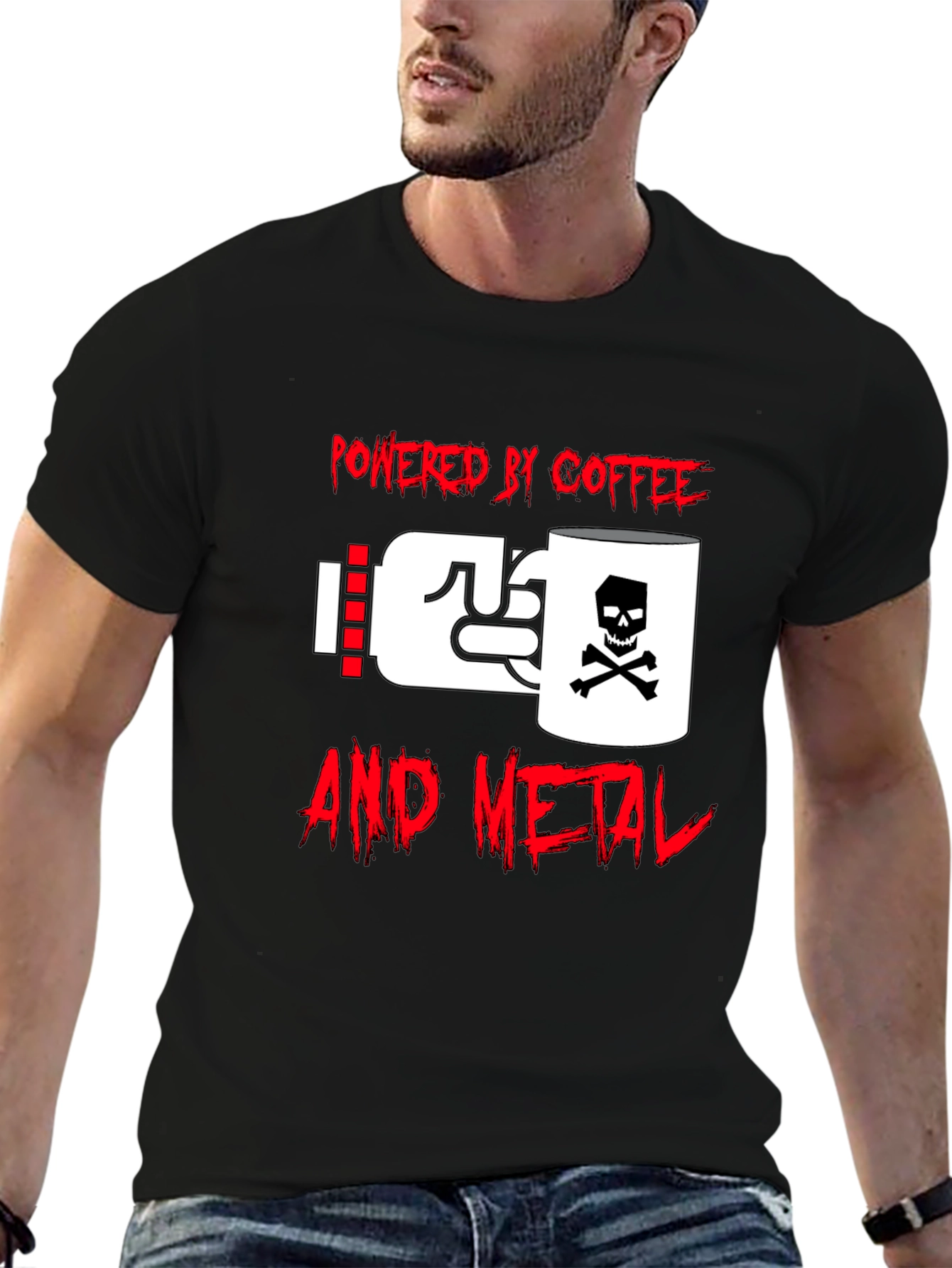 Powered By Coffee And Metal Graphic Tee