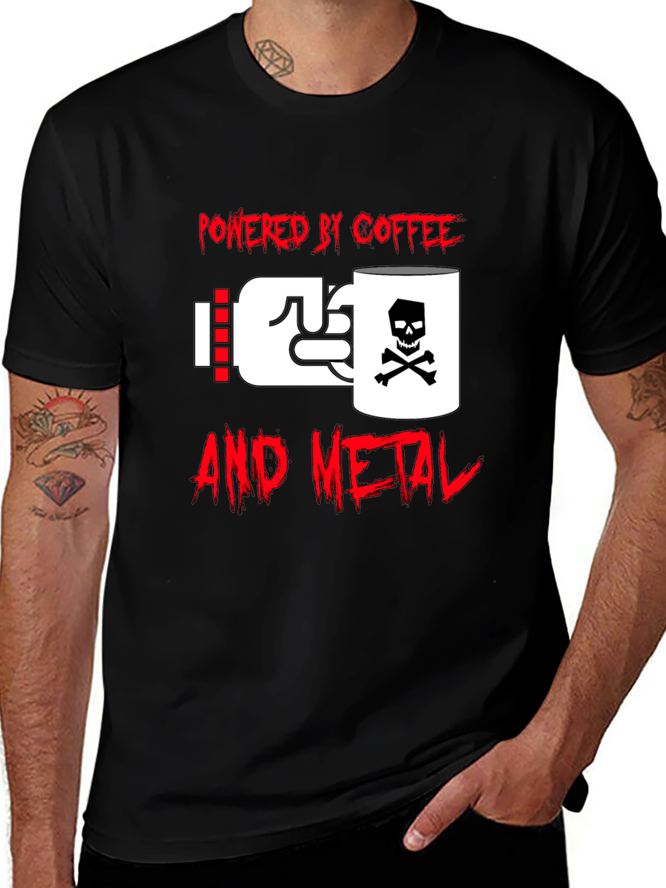 Powered By Coffee And Metal Graphic Tee