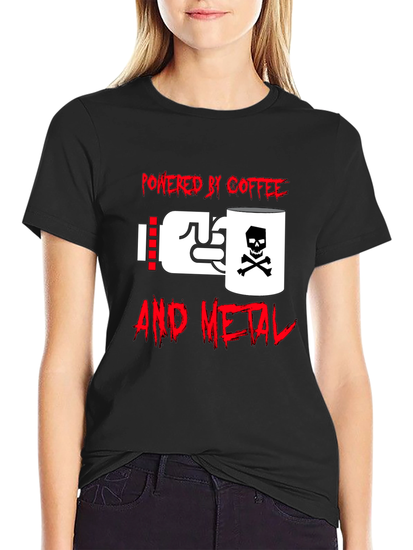 Powered By Coffee And Metal Graphic Tee