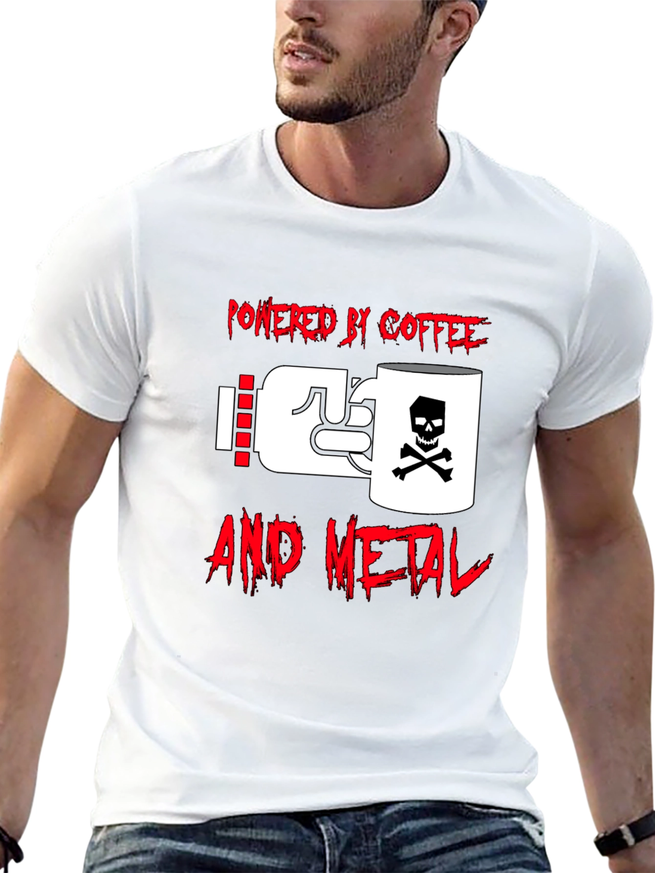 Powered By Coffee And Metal Graphic Tee