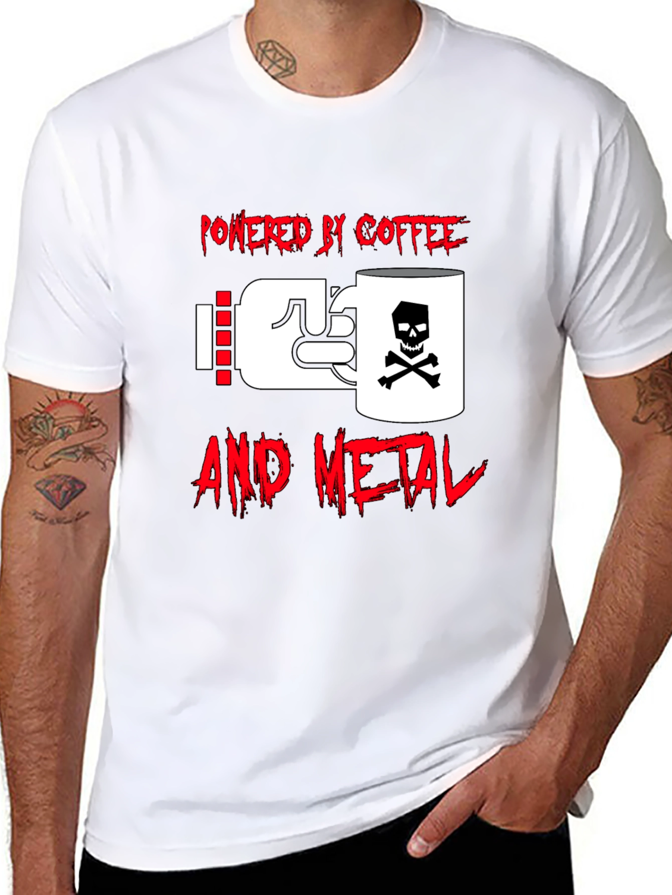 Powered By Coffee And Metal Graphic Tee