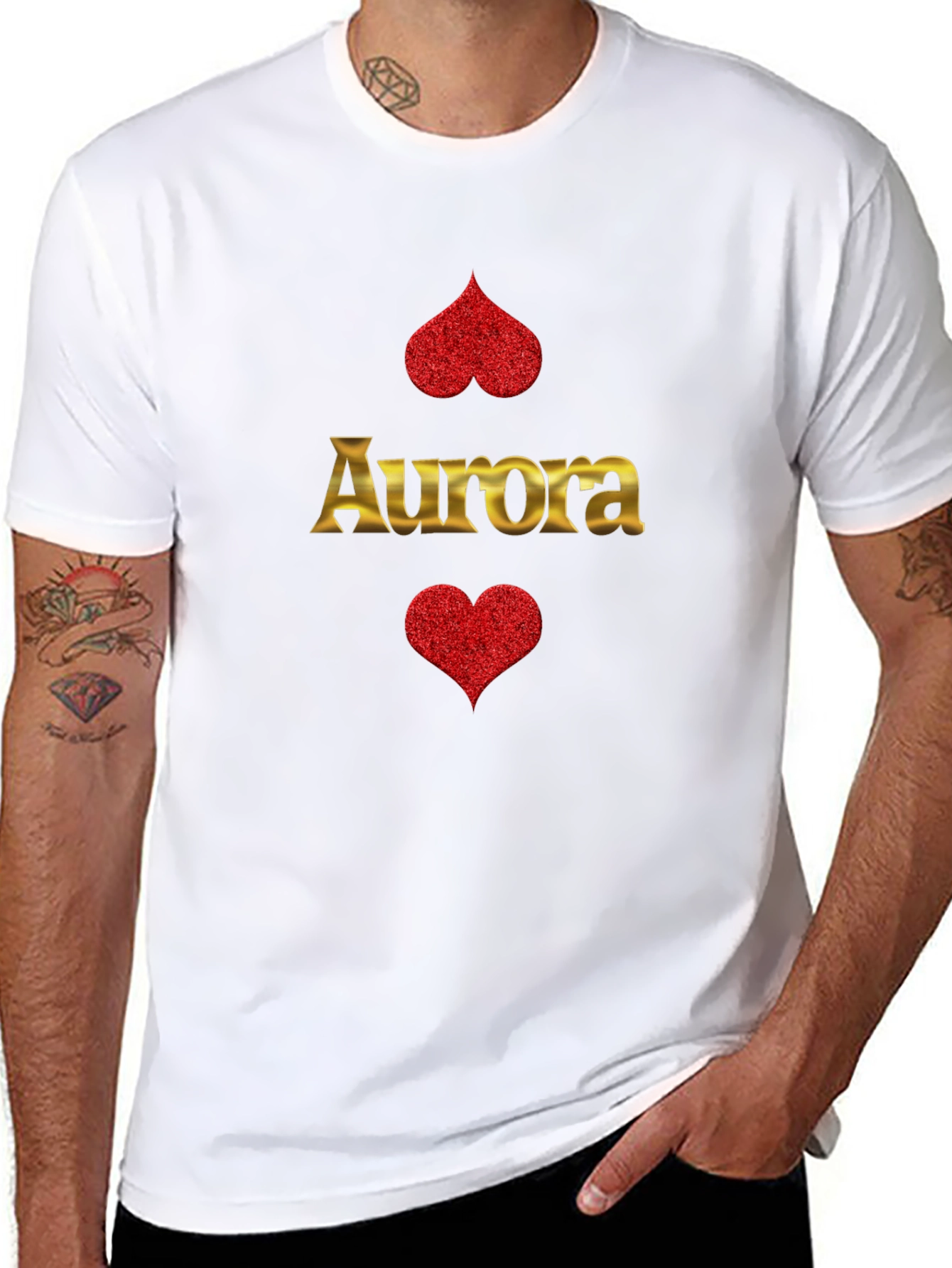 Aurora Heart Graphic T-Shirt - Black