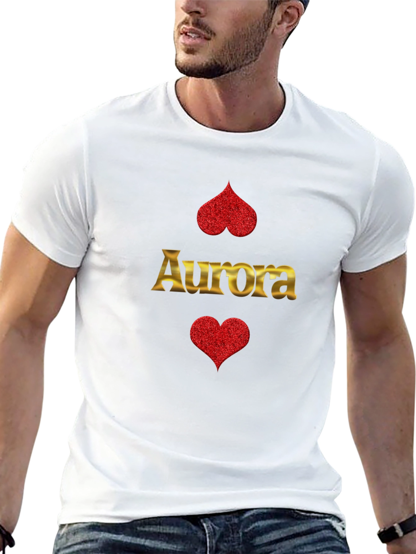 Aurora Heart Graphic T-Shirt - Black