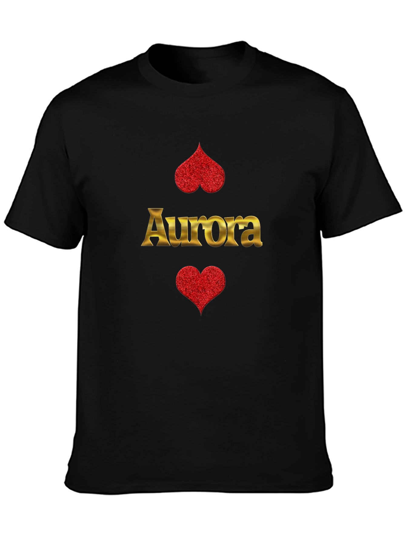 Aurora Heart Graphic T-Shirt - Black