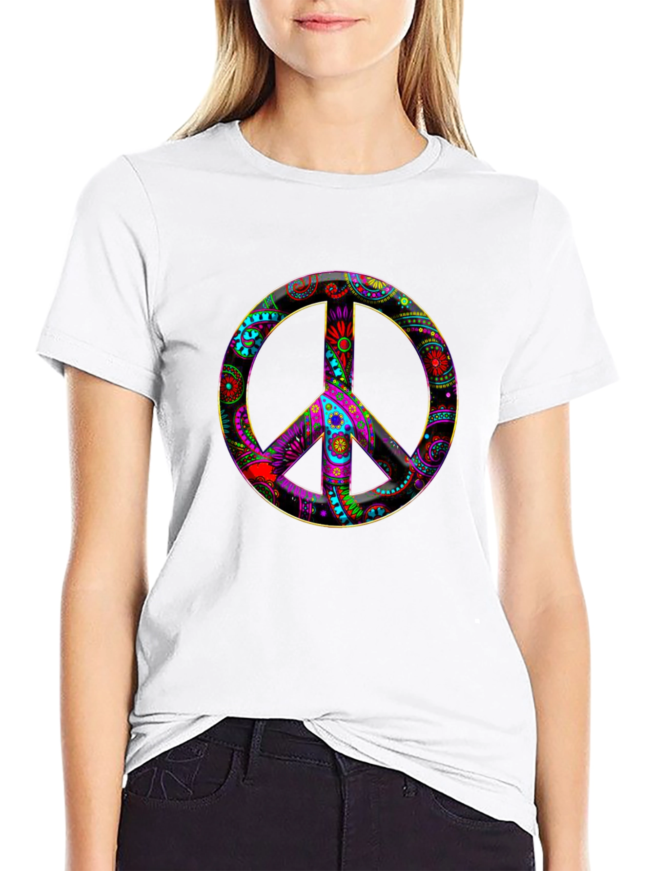 Peace Sign Graphic Tee - Vibrant Design