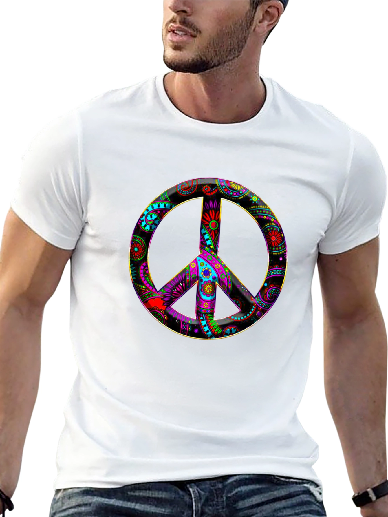 Peace Sign Graphic Tee - Vibrant Design