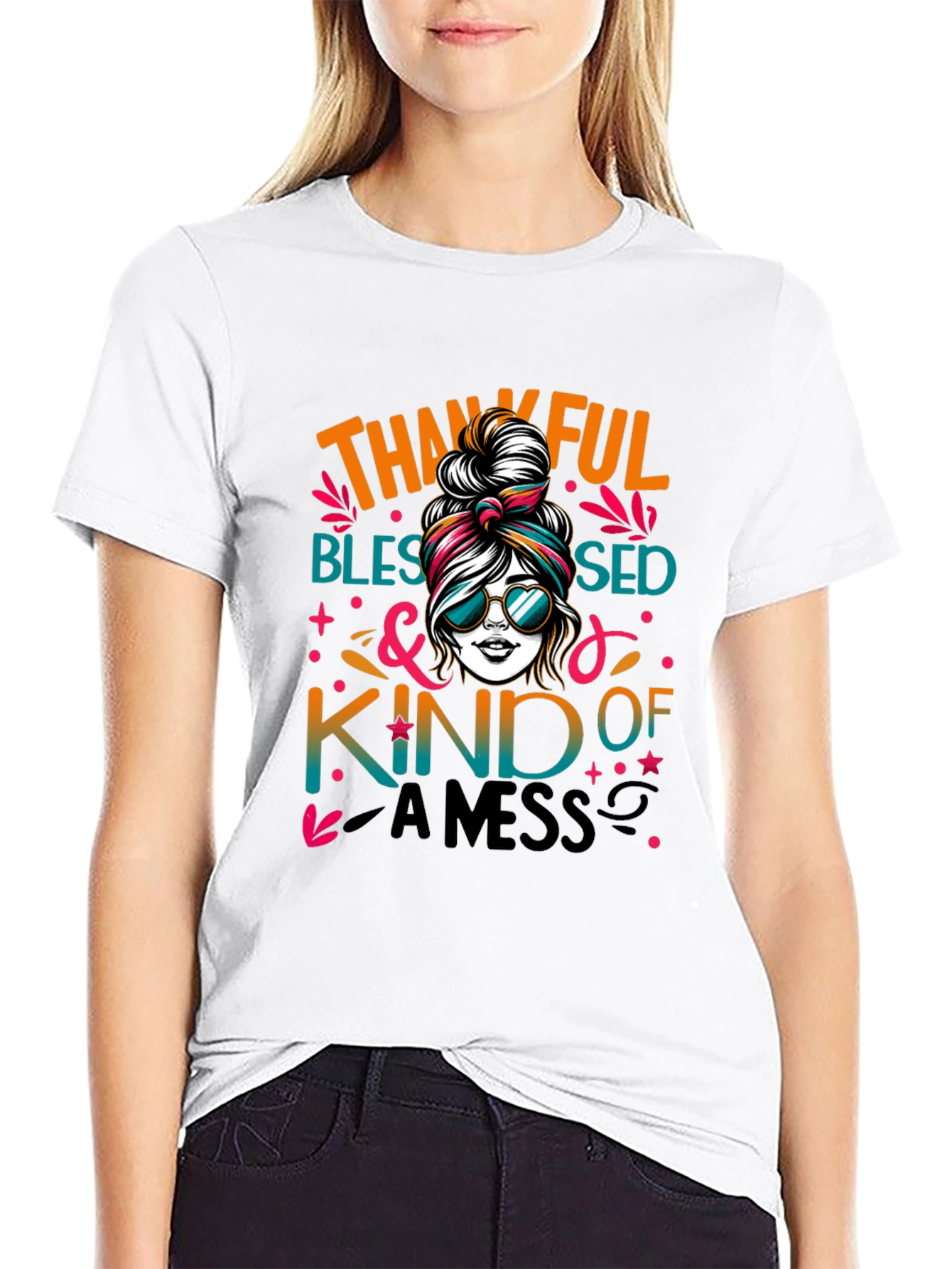 Thankful Blessed & Kind of a Mess T-Shirt