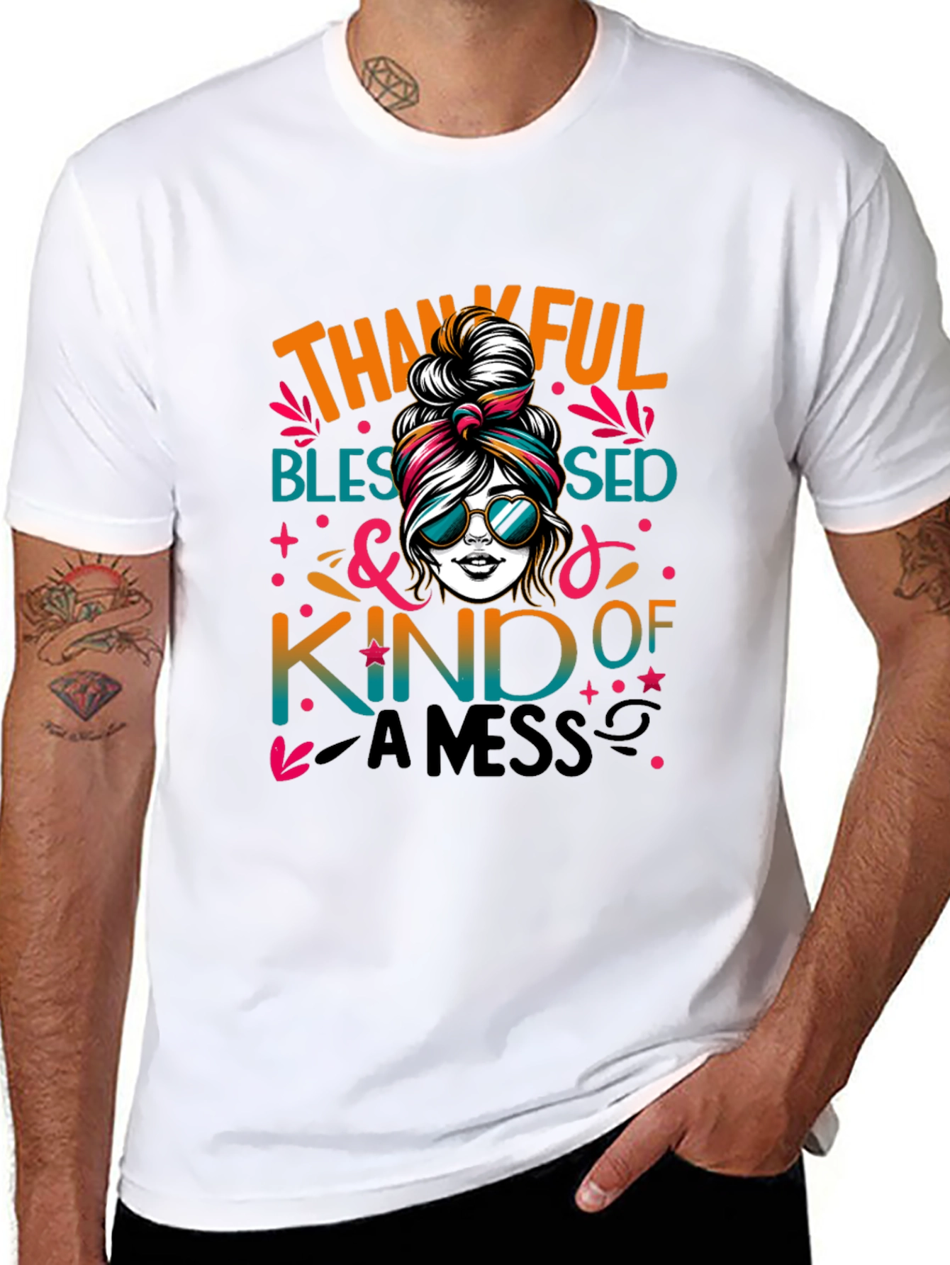 Thankful Blessed & Kind of a Mess T-Shirt