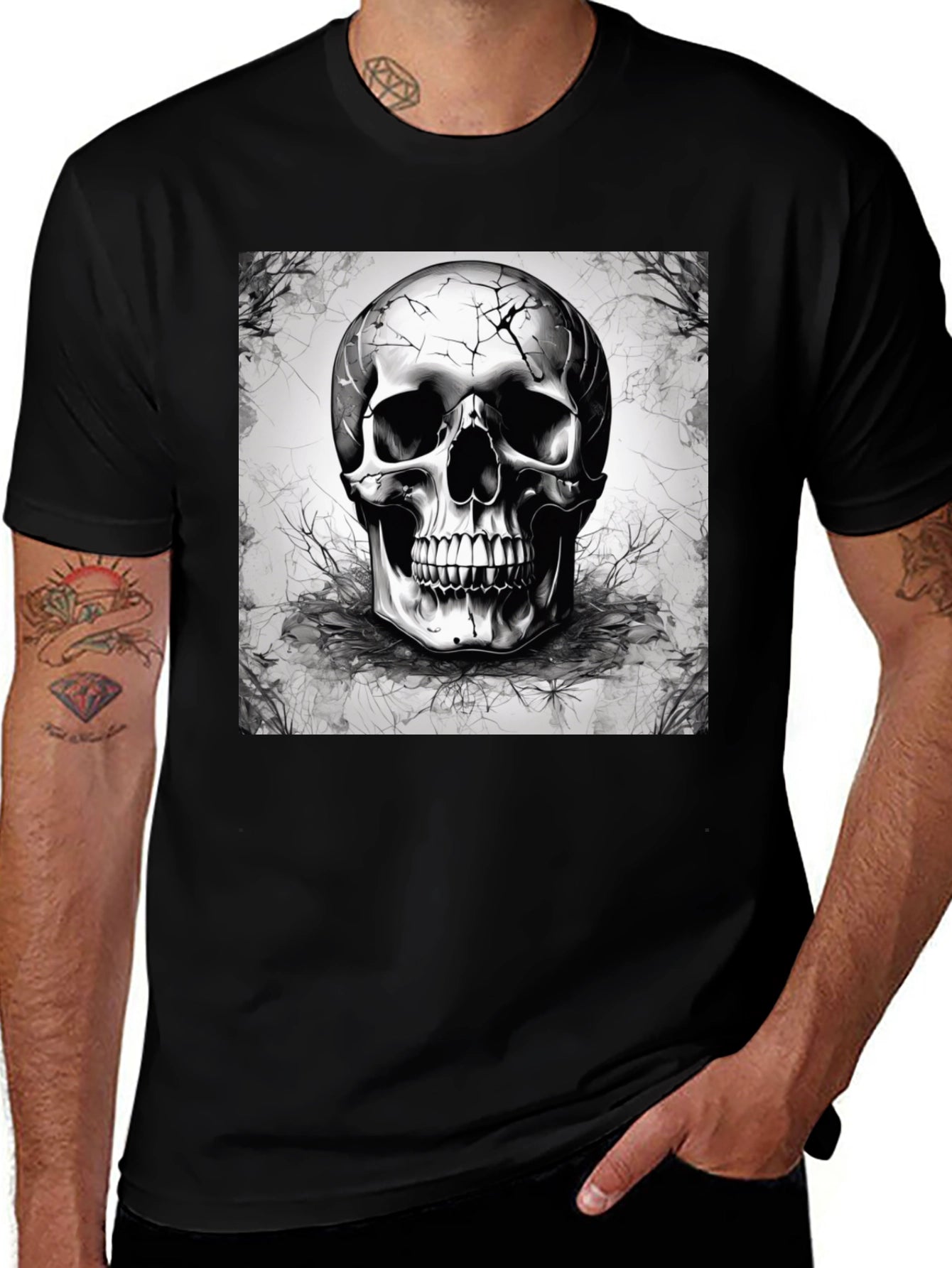 Skull Graphic T-Shirt - Edgy Black Tee